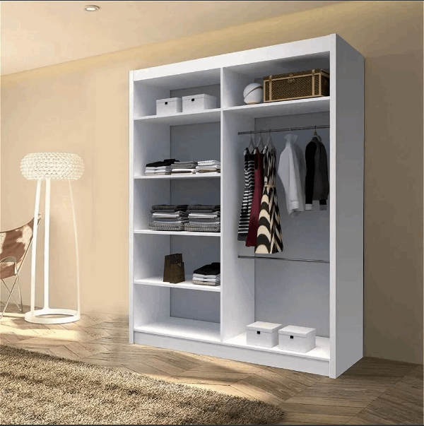 Lisbon White Mirrored Sliding Wardrobe – Bright Bedroom Storage Wardrobe
