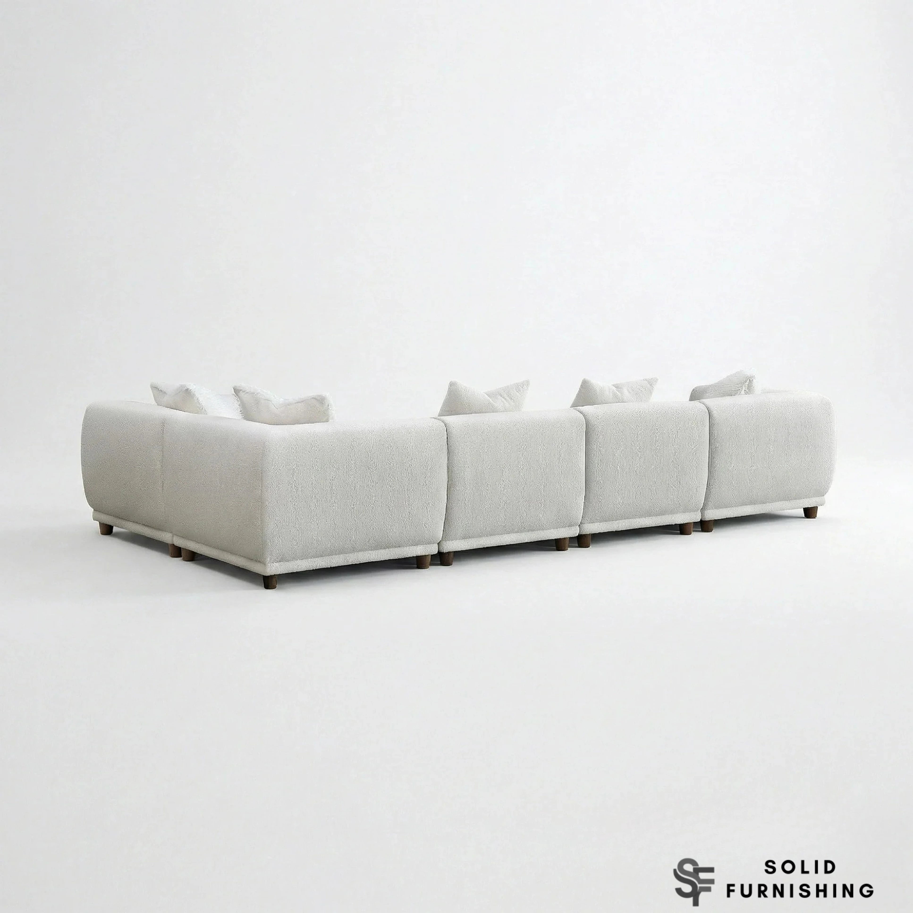 Lottie Modular Corner Sofa – Polar Bouclé Fabric 5 Seater Sofa | Customisable Layout