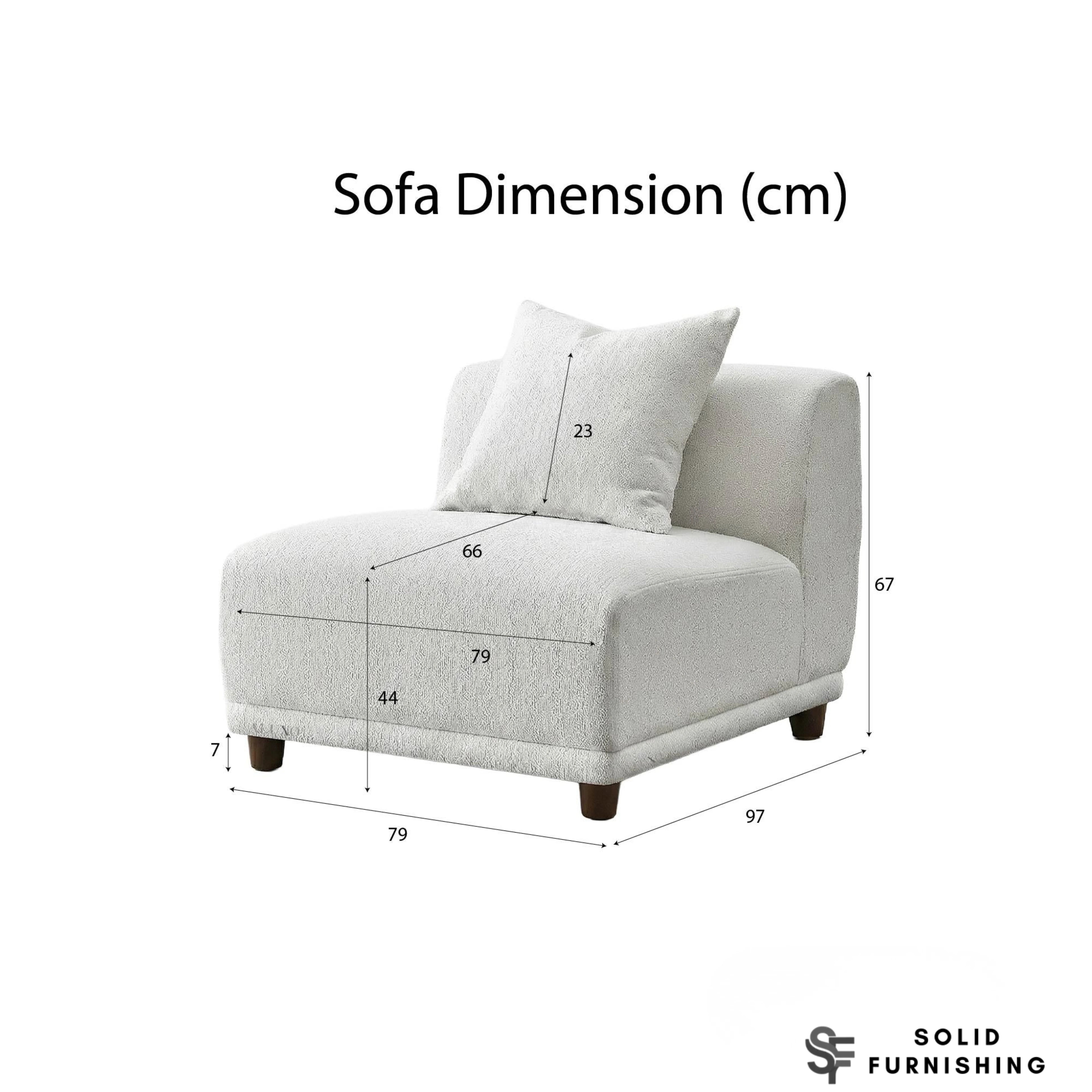 Lottie Modular Corner Sofa – Polar Bouclé Fabric 5 Seater Sofa | Customisable Layout
