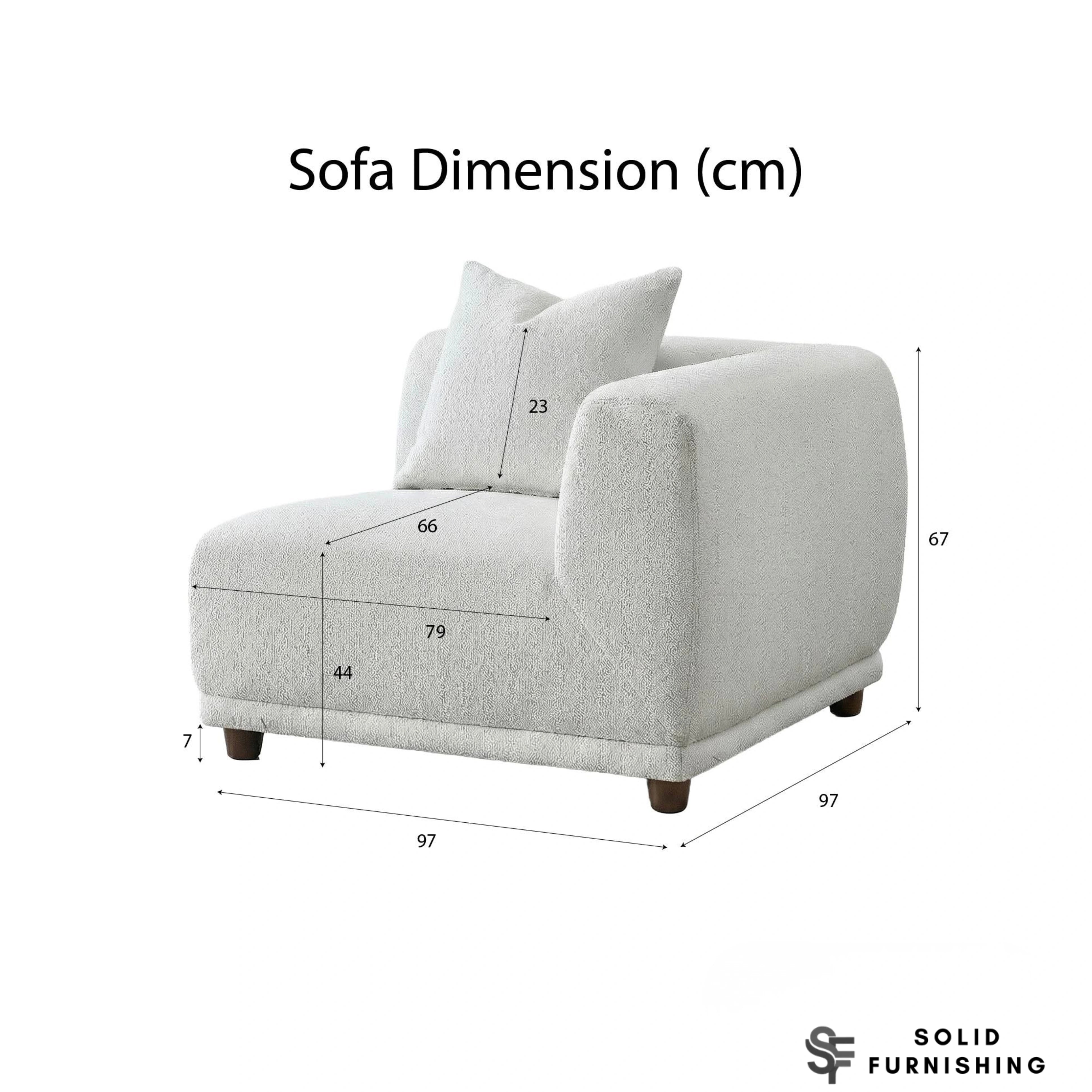 Lottie Modular Corner Sofa – Polar Bouclé Fabric 5 Seater Sofa | Customisable Layout