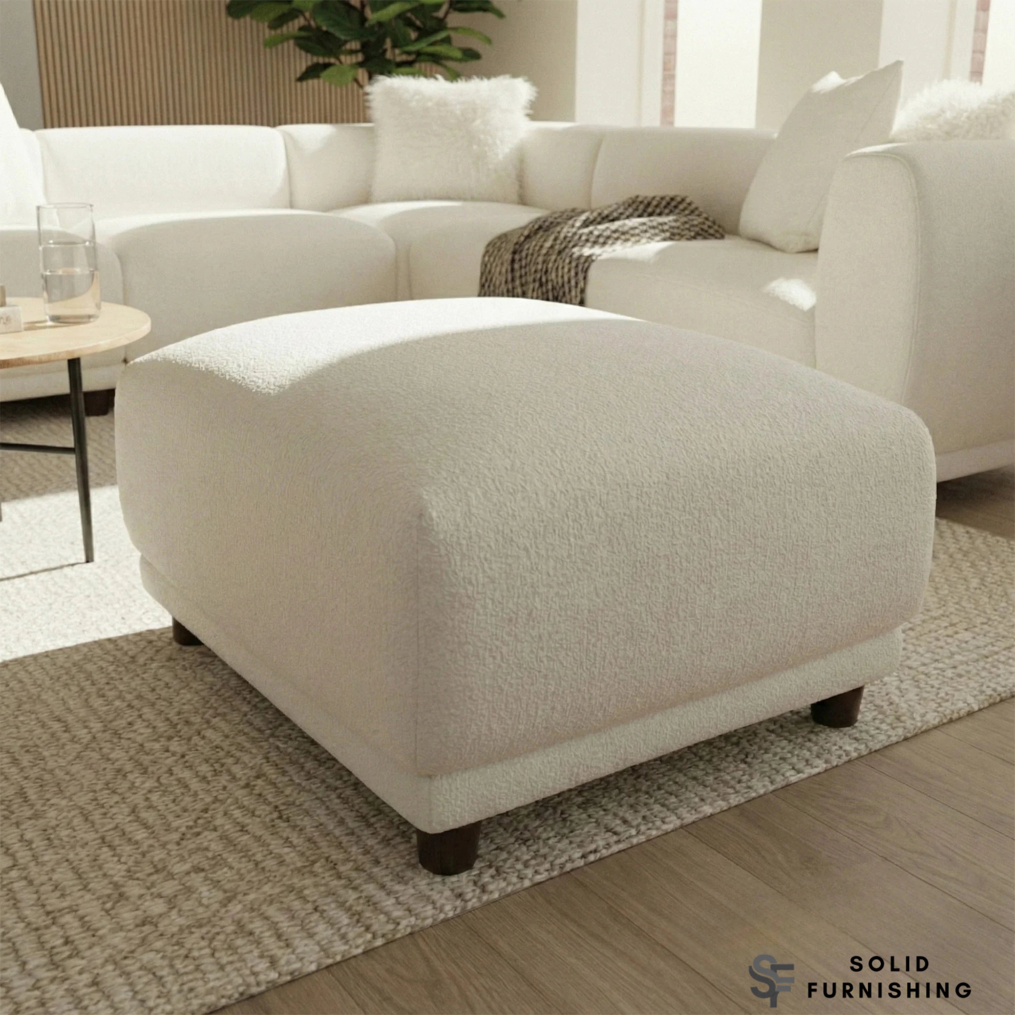 Lottie Modular Corner Sofa – Polar Bouclé Fabric 5 Seater Sofa | Customisable Layout