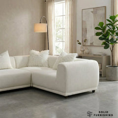 Lottie Modular Corner Sofa – Polar Bouclé Fabric 5 Seater Sofa | Customisable Layout