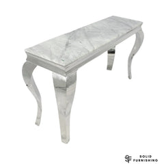 Louis Chrome Console Table – Hallway Table With Marble & Ceramic Top Options