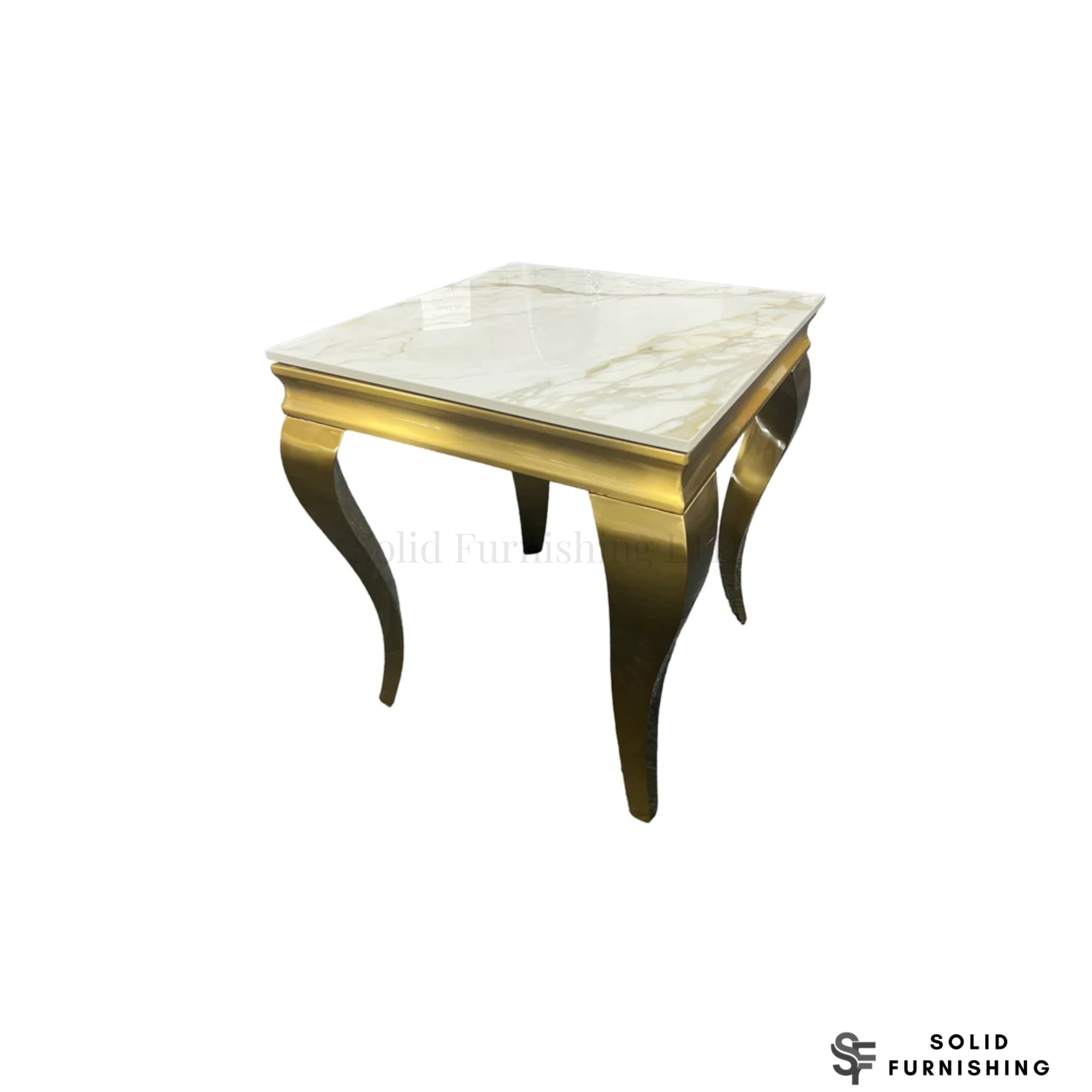 Louis Gold Lamp Table – Marble & Ceramic Side Table