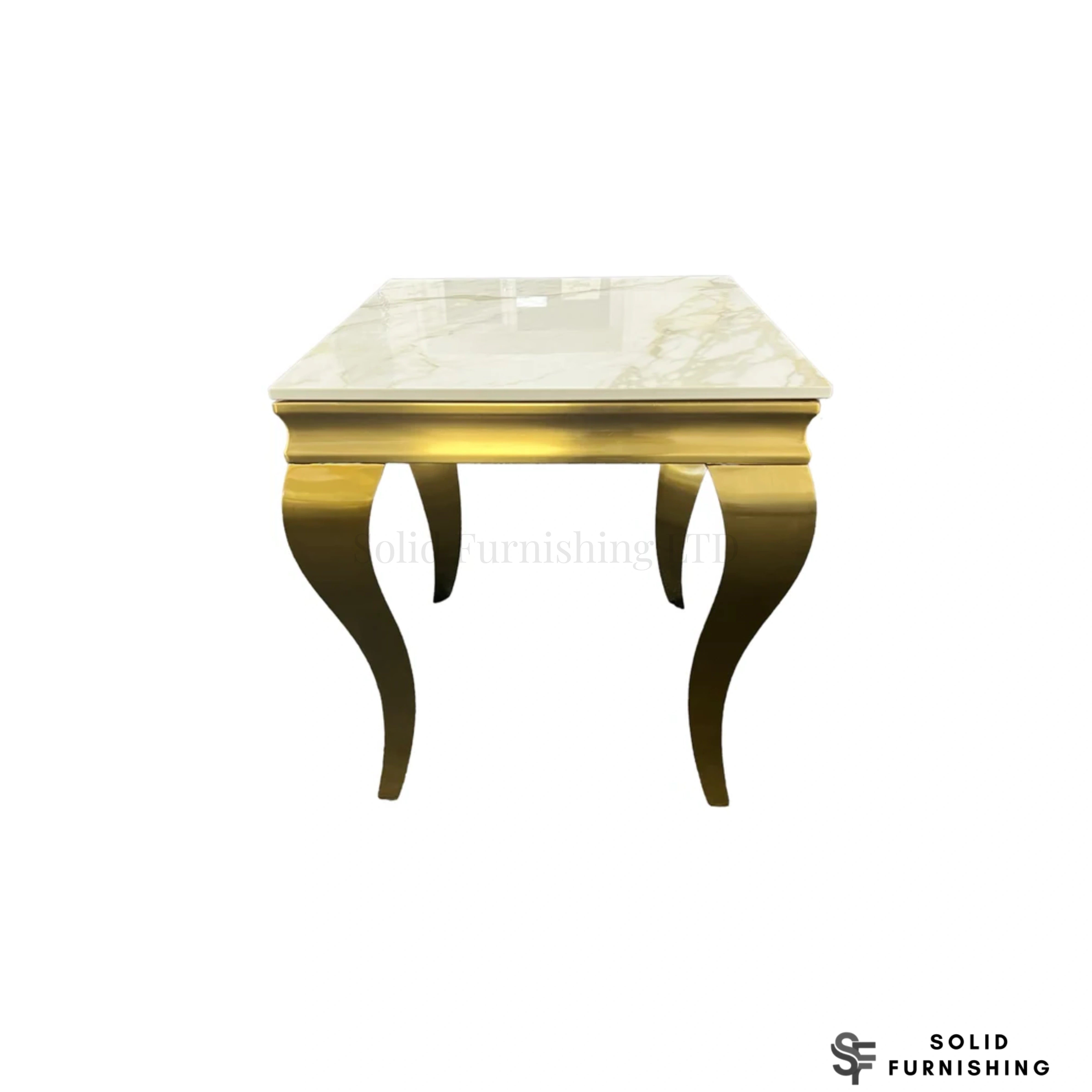 Louis Gold Lamp Table – Marble & Ceramic Side Table