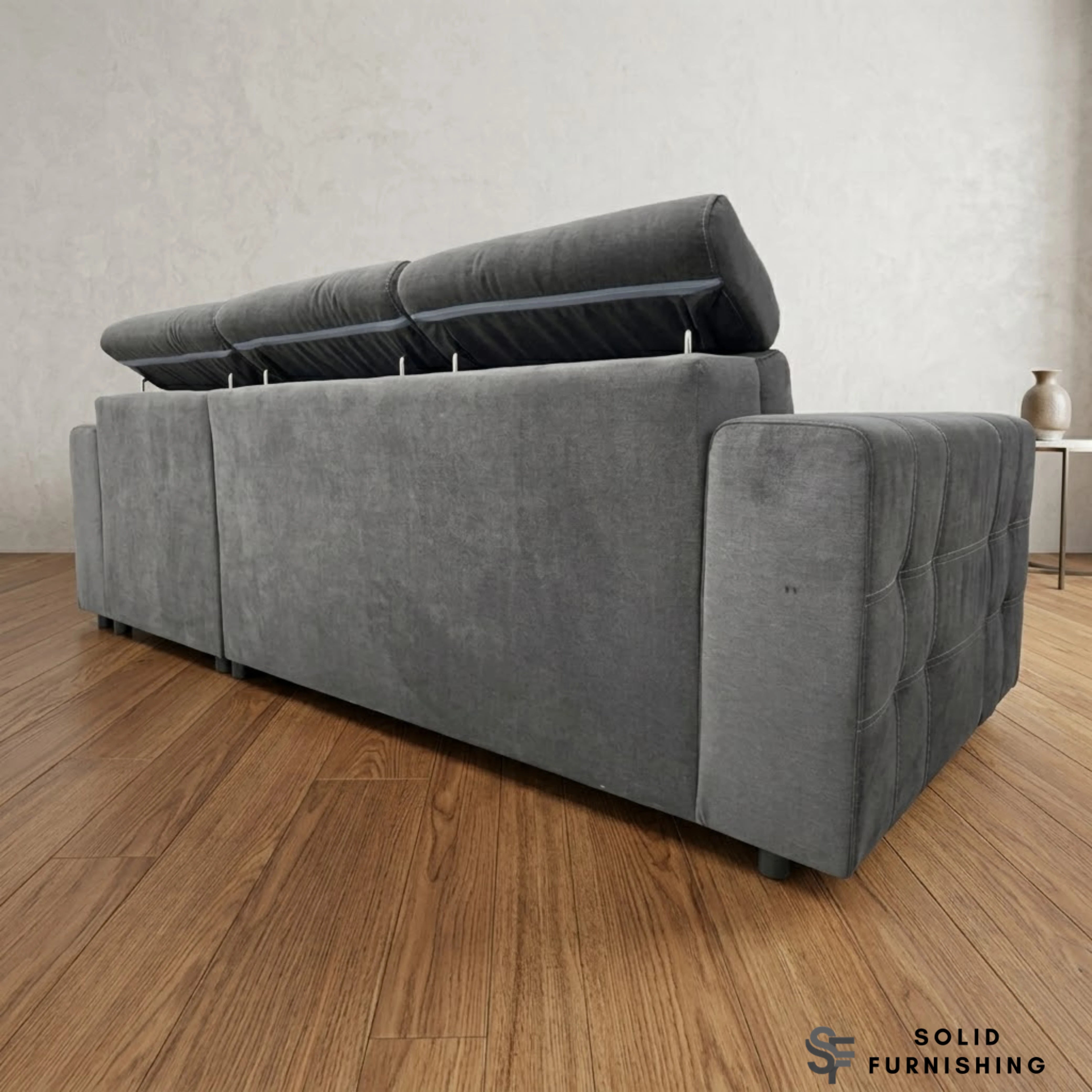 Luca Grey Corner Sofa Bed with Storage – Universal L Shape Sofa