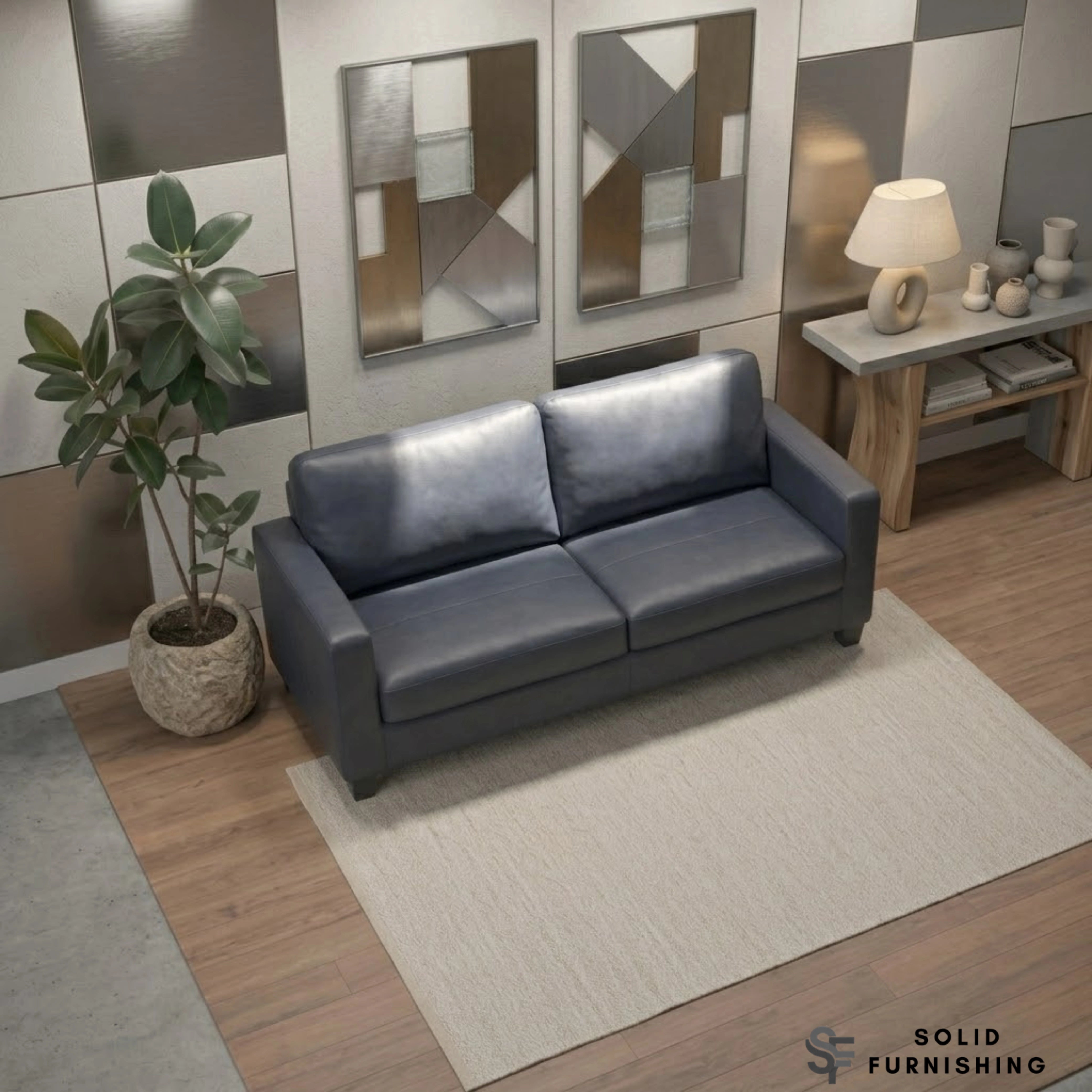 Lucy Black PU Sofa Set – Compact 3 & 2 Seater Sofa UK | Space Saving Design