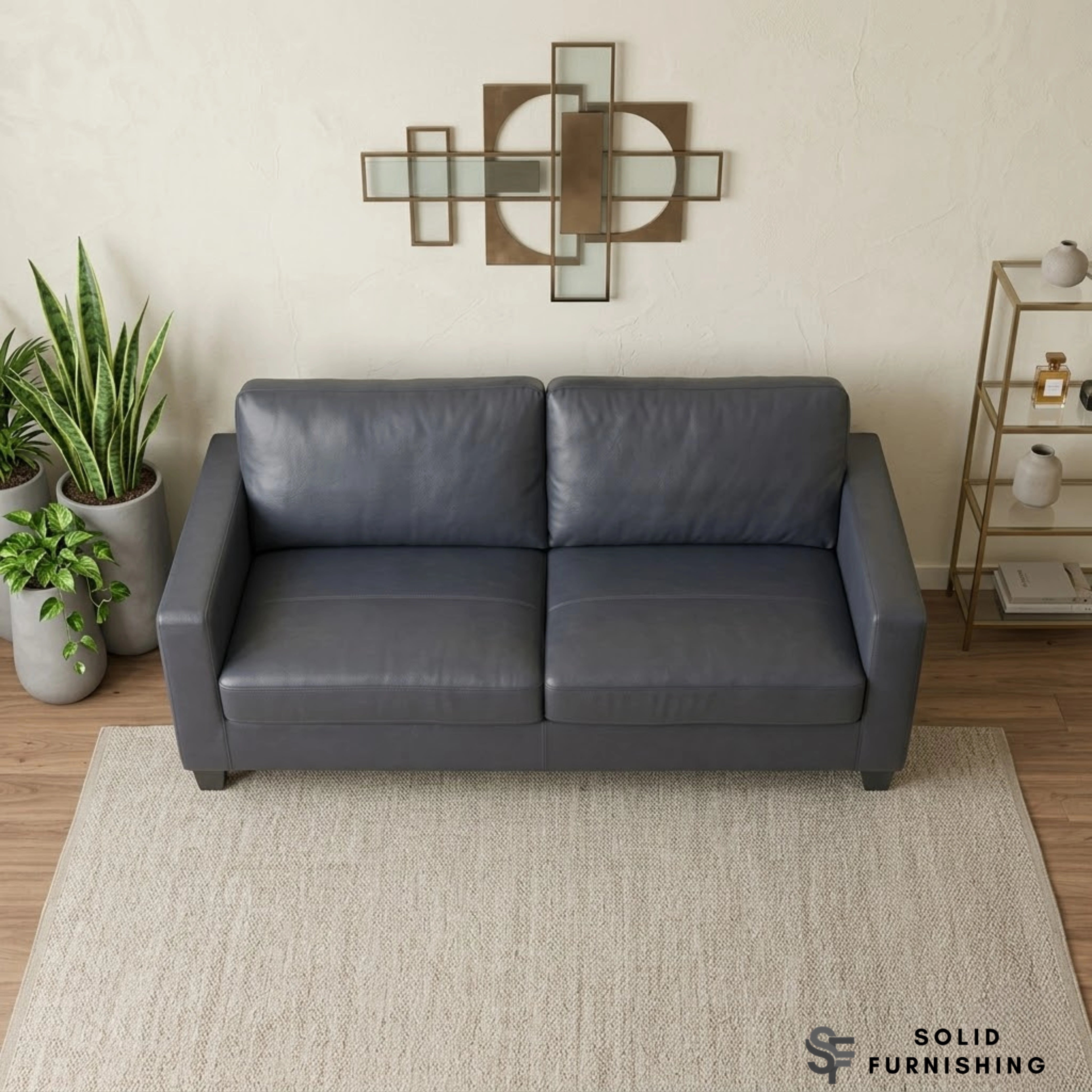 Lucy Black PU Sofa Set – Compact 3 & 2 Seater Sofa UK | Space Saving Design