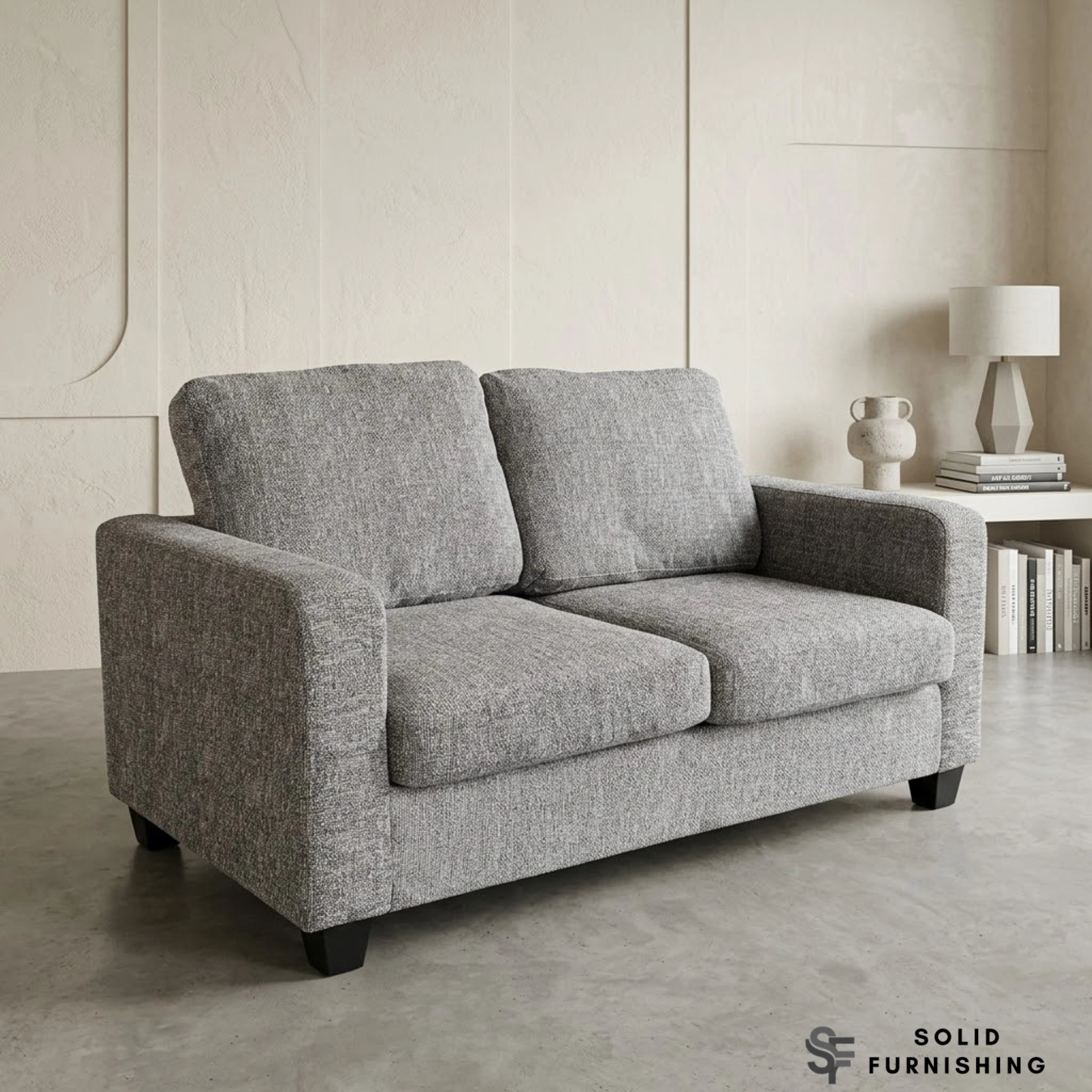 Lucy Grey Fabric Sofa Set – Compact 3 & 2 Seater Sofas UK | Soft Fabric Modern Design