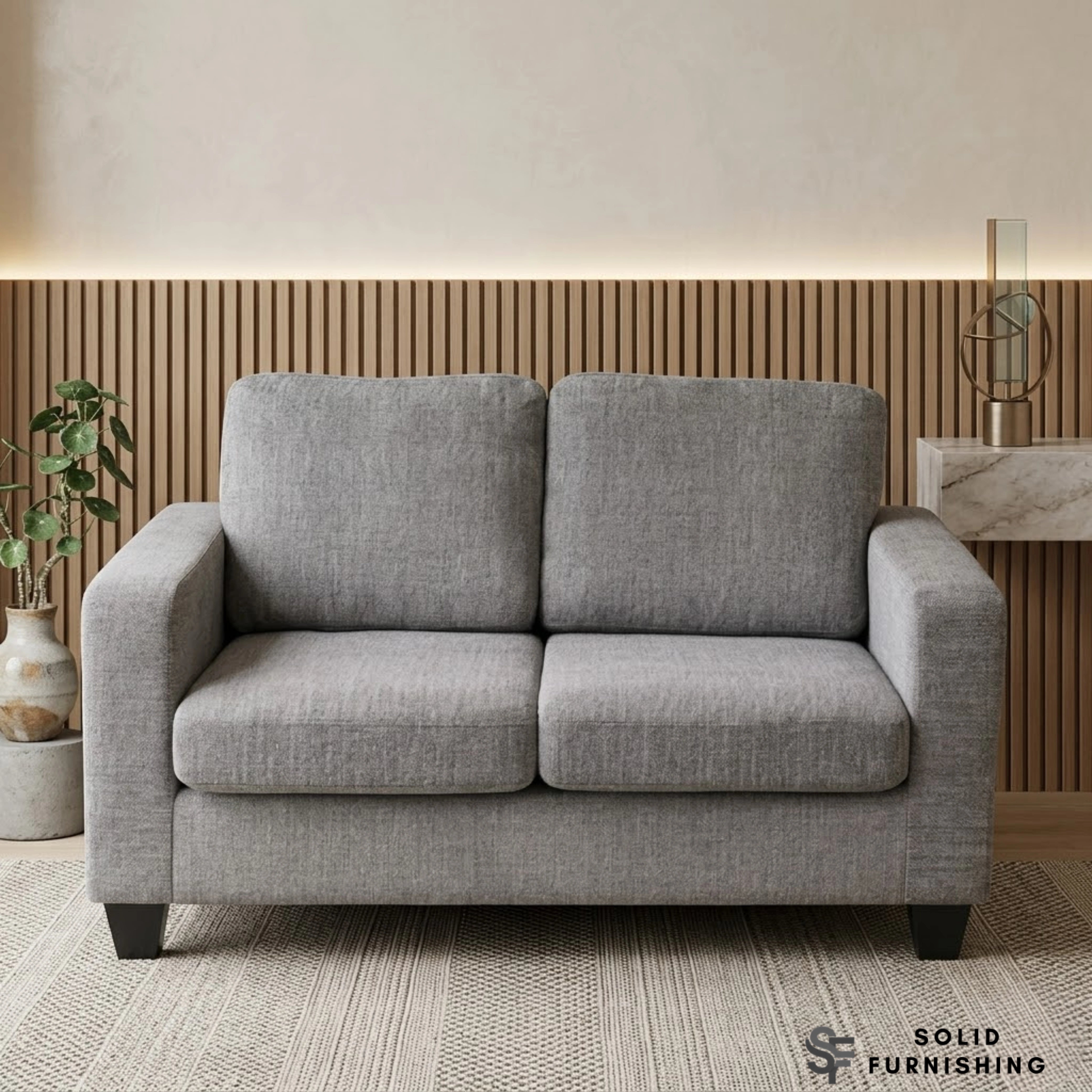Lucy Grey Fabric Sofa Set – Compact 3 & 2 Seater Sofas UK | Soft Fabric Modern Design