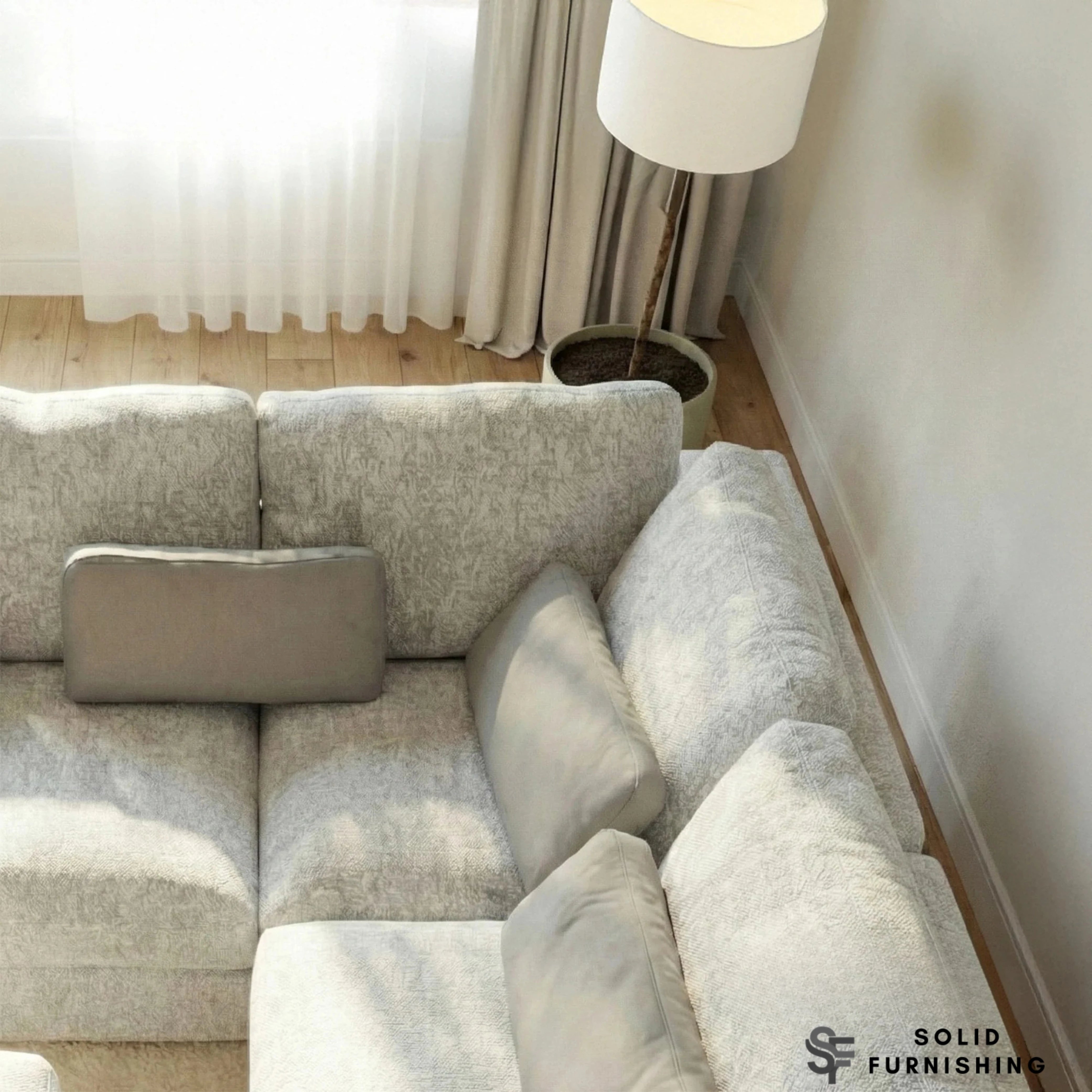 Madison 4+1 Seater Modular Sofa – Light Grey Chenille with Storage Footstool