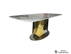 Madrid Marble Coffee Table – Cream/Grey Top | Luxury Silver & Gold Centre Table