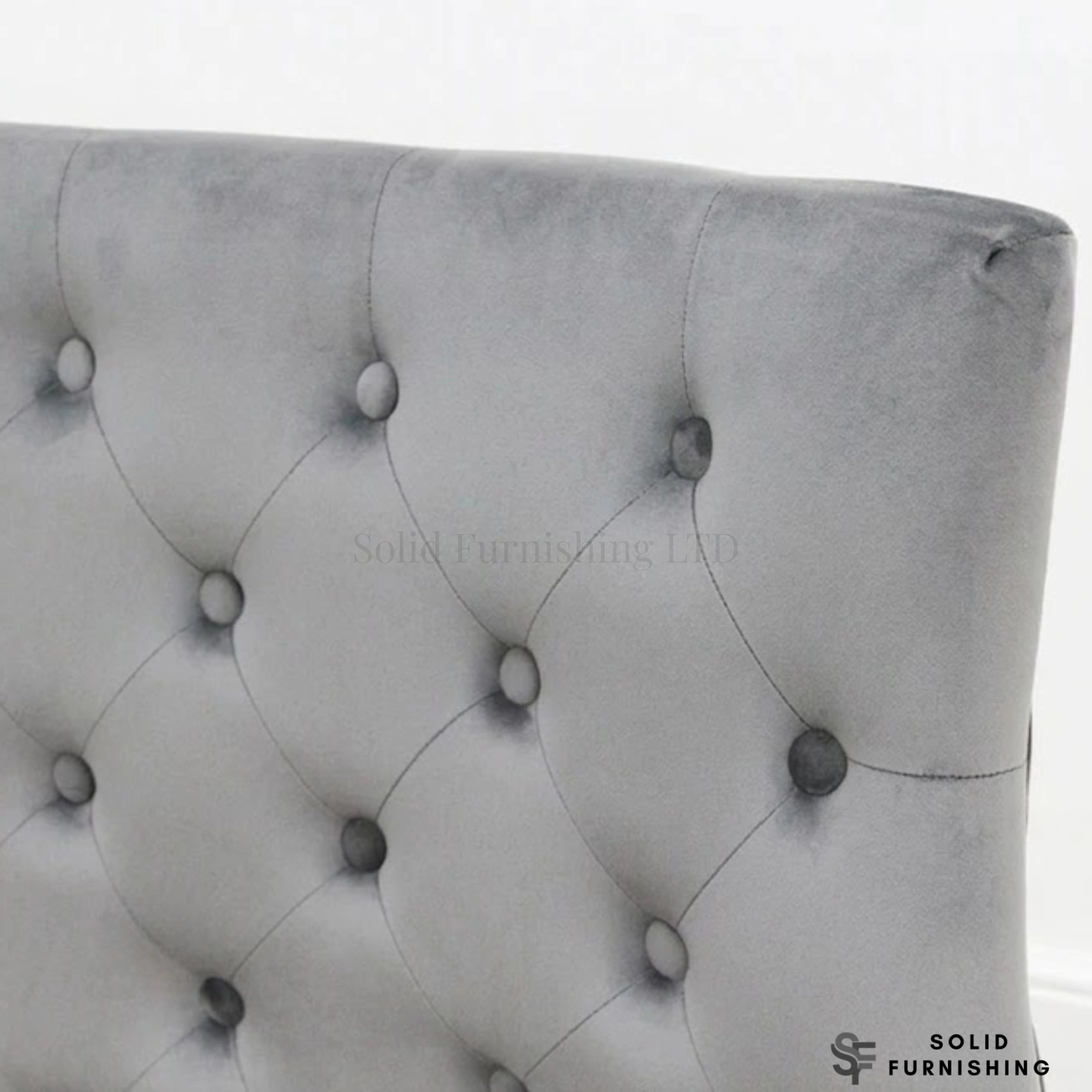 Majestic High Back Velvet Dining Bench – Chrome Leg Knocker Back Bench in Grey, Black or Mink