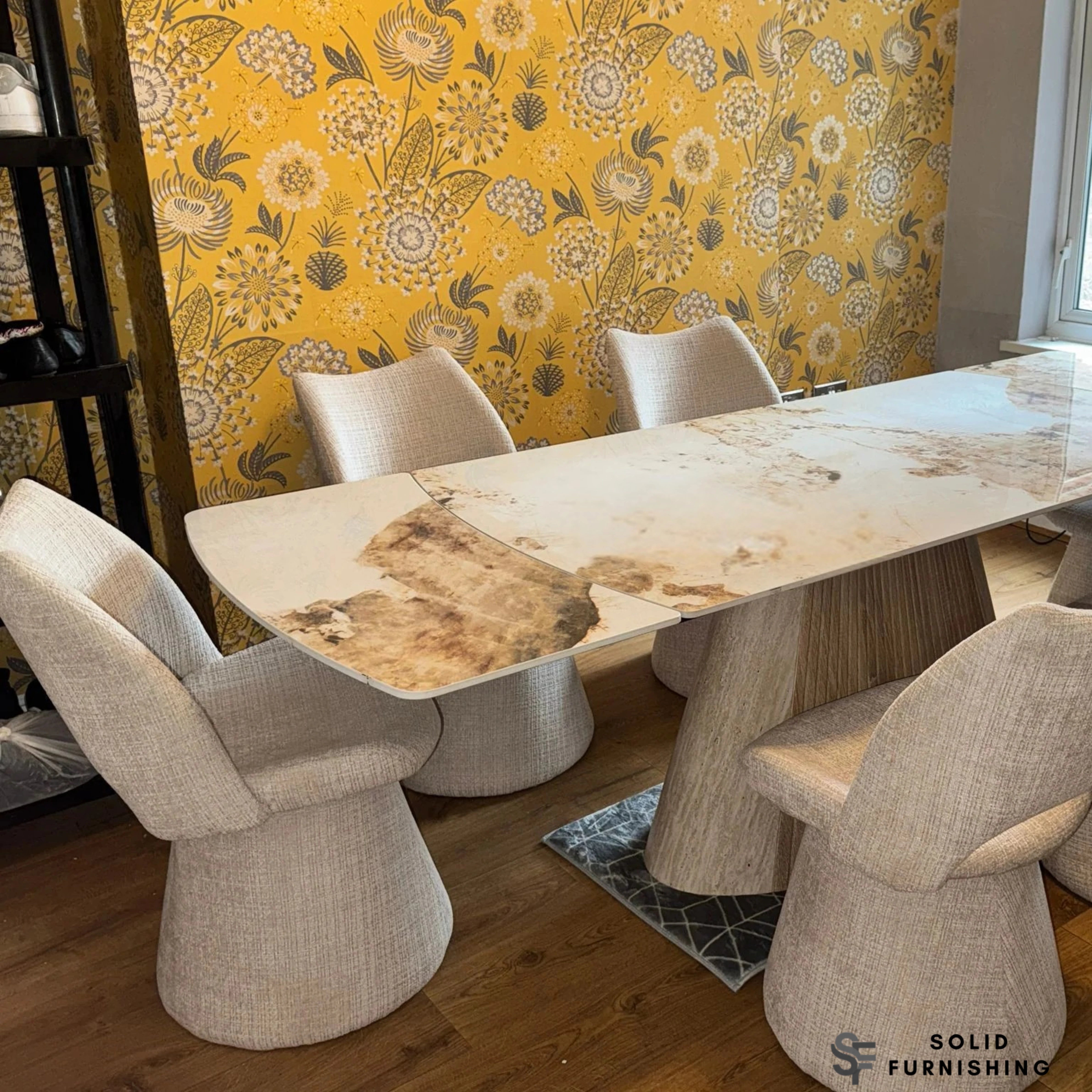 Maryland Fabric 360 Swivel Dining Chairs – Beige or Grey (Set of 2)