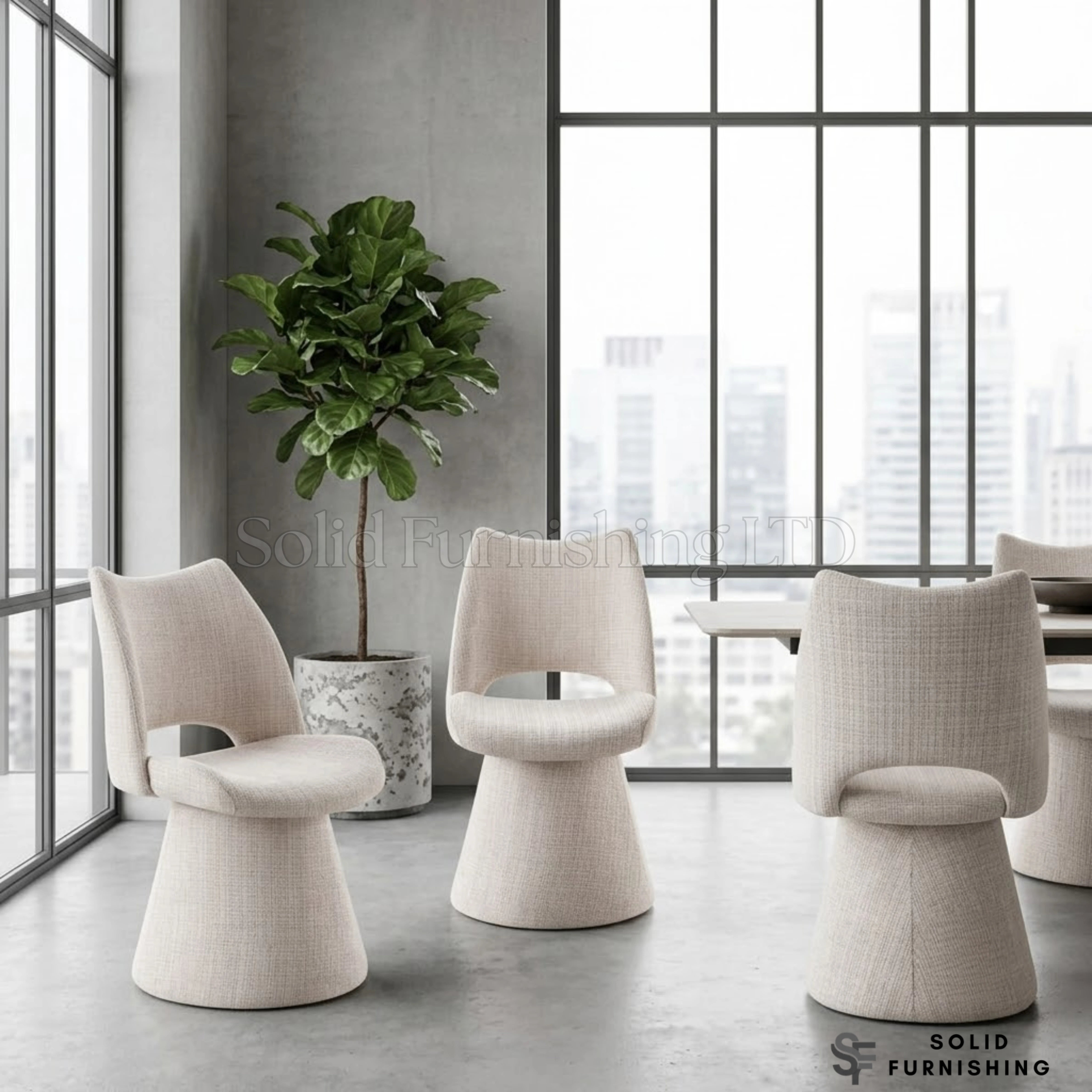 Maryland Fabric 360 Swivel Dining Chairs – Beige or Grey (Set of 2)