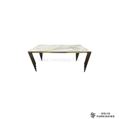 Mayfair Gold Dining Table – 180cm Marble & Ceramic Top with Art Deco Legs