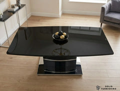 Milan Black Glass Coffee Table – Stainless Steel Base