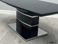 Milan Black Glass Coffee Table – Stainless Steel Base