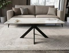 Milan Ceramic Coffee Table – Cross Pedestal Modern Centre Table