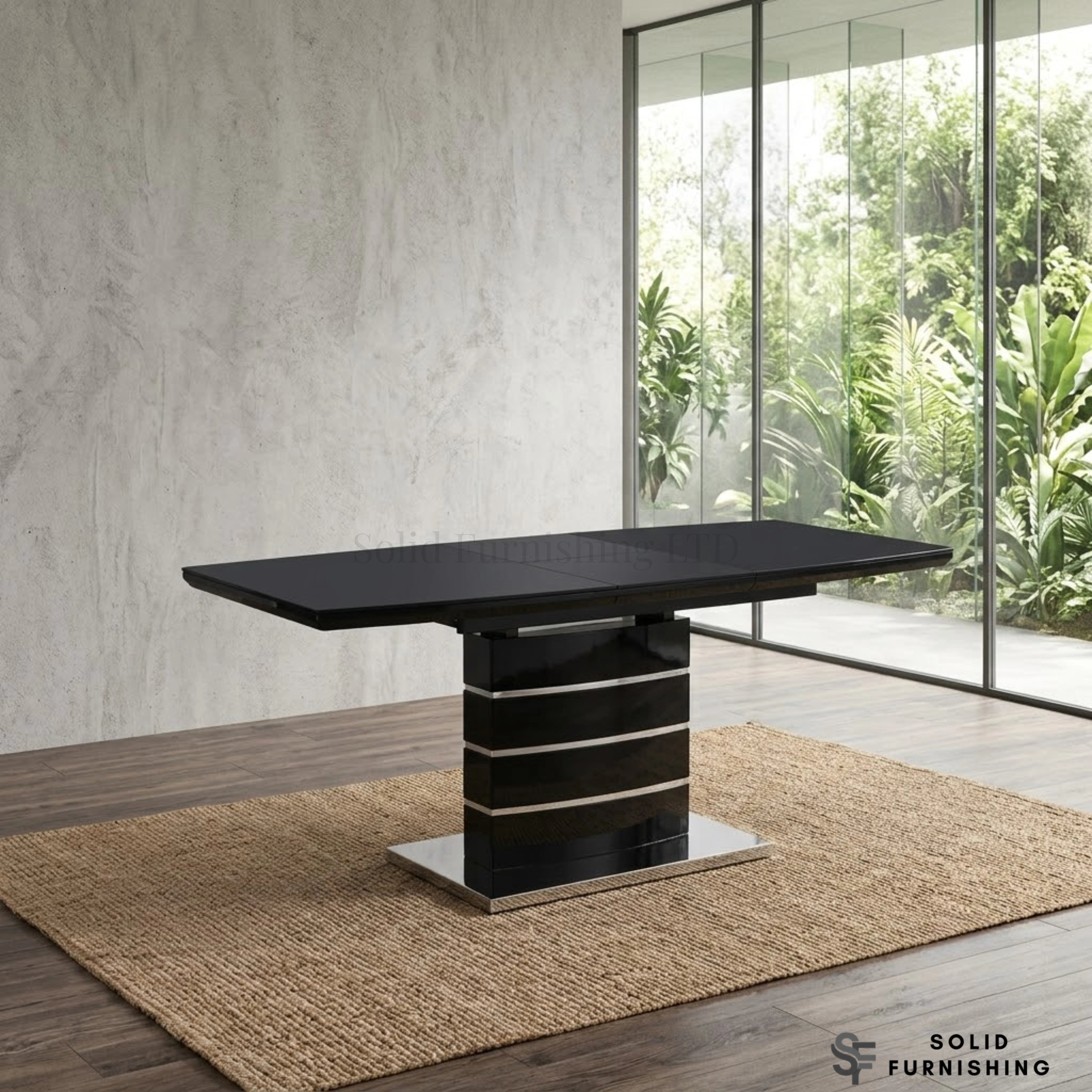 Milan High Gloss Extendable Dining Table – 140cm to 180cm Modern Pedestal Table