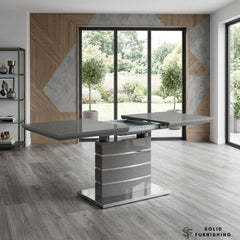 Milan High Gloss Extendable Dining Table – 140cm to 180cm Modern Pedestal Table