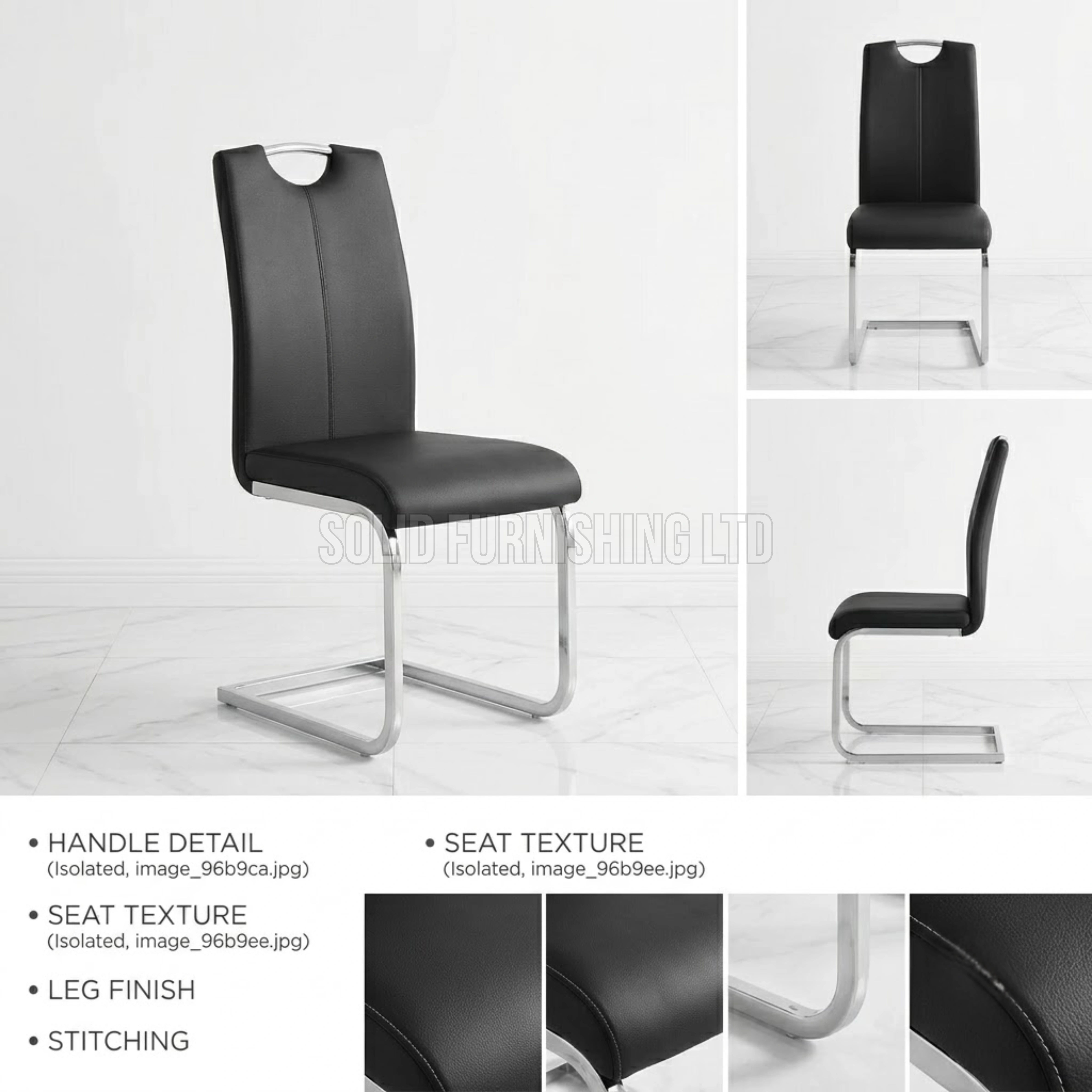 Milan Upholstered Dining Chairs – Chrome Cantilever Frame (Set of 2)