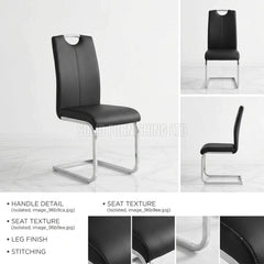Milan Upholstered Dining Chairs – Chrome Cantilever Frame (Set of 2)