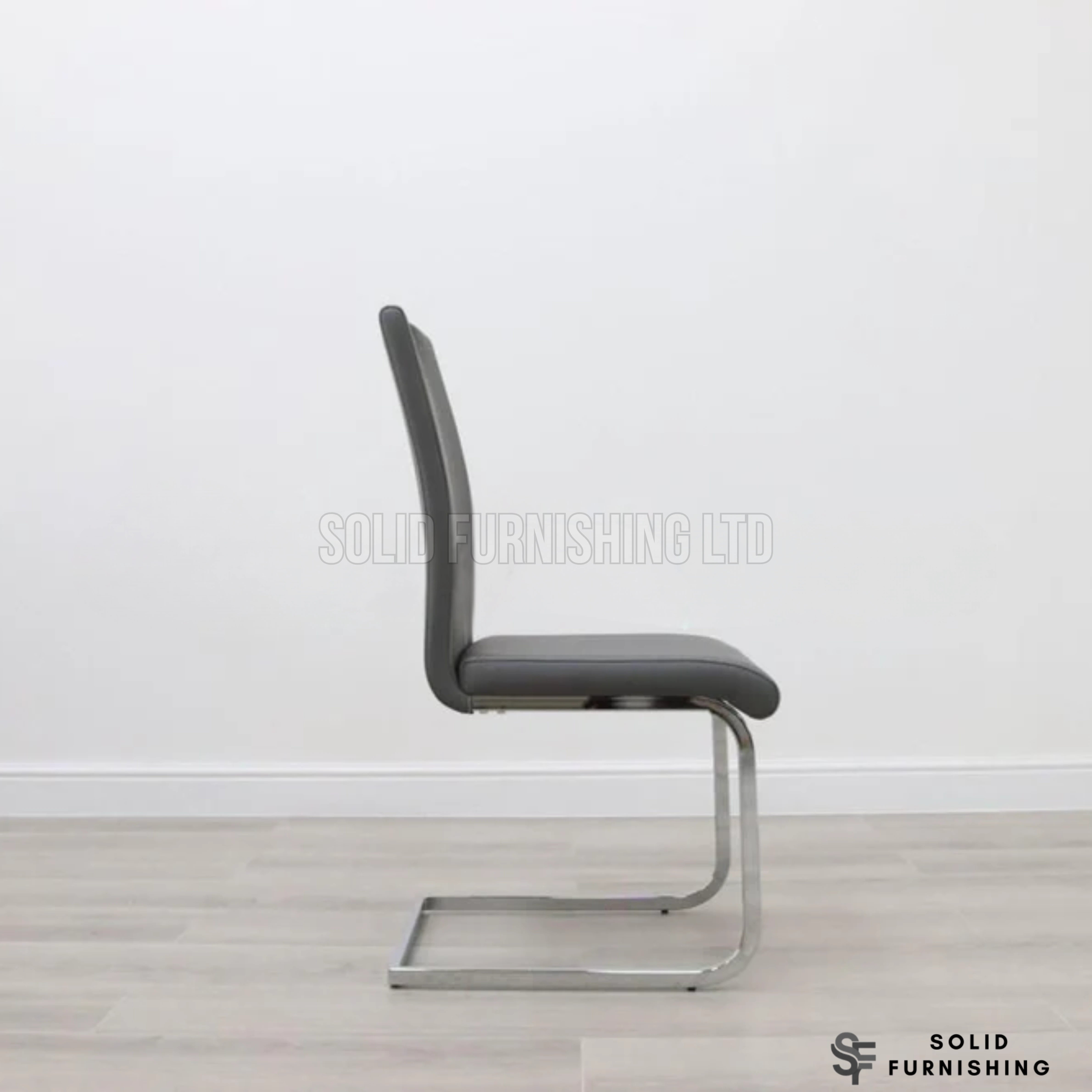 Milan Upholstered Dining Chairs – Chrome Cantilever Frame (Set of 2)
