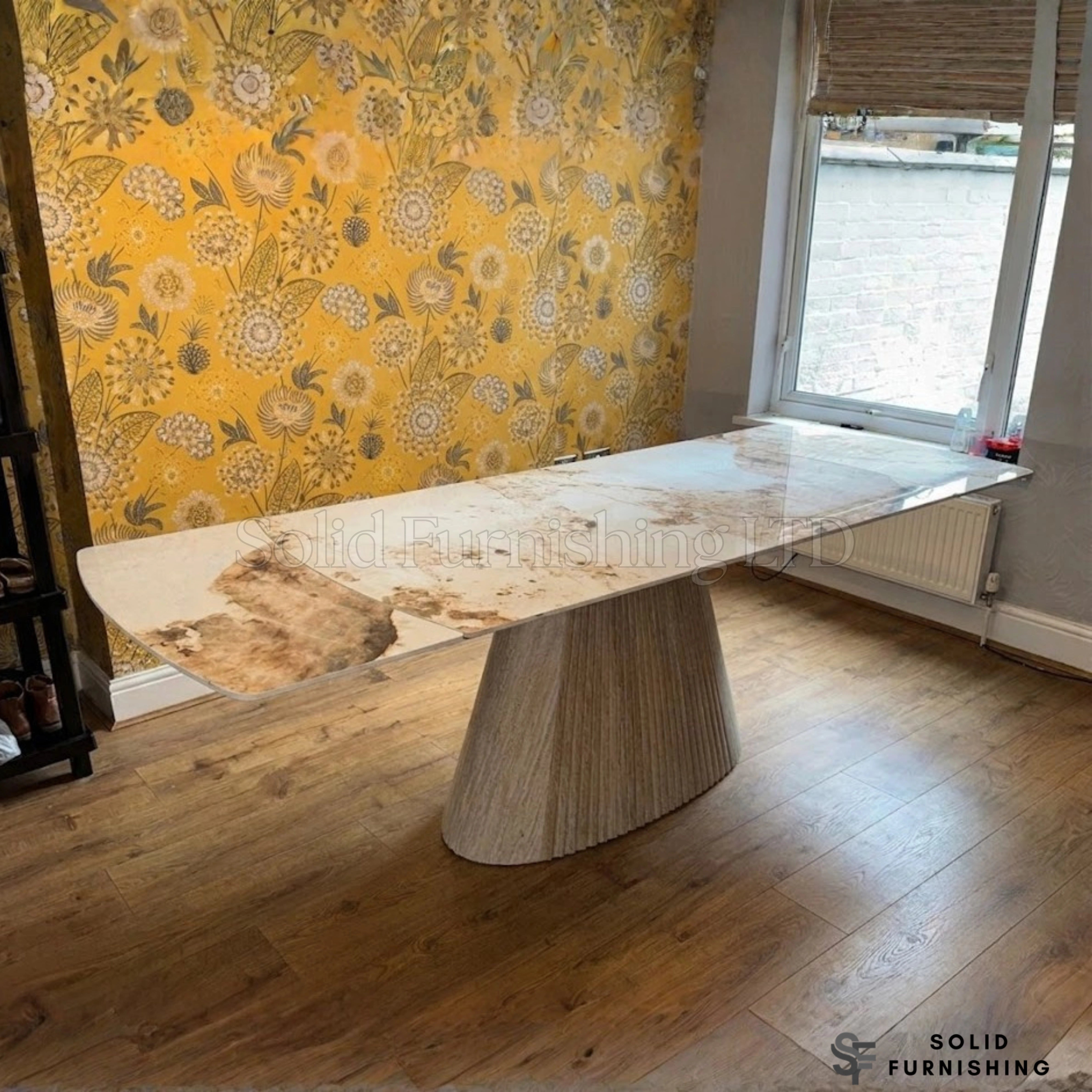 Monaco Pandora Beige Extendable Dining Table Set with Florence 360° Swivel Chairs