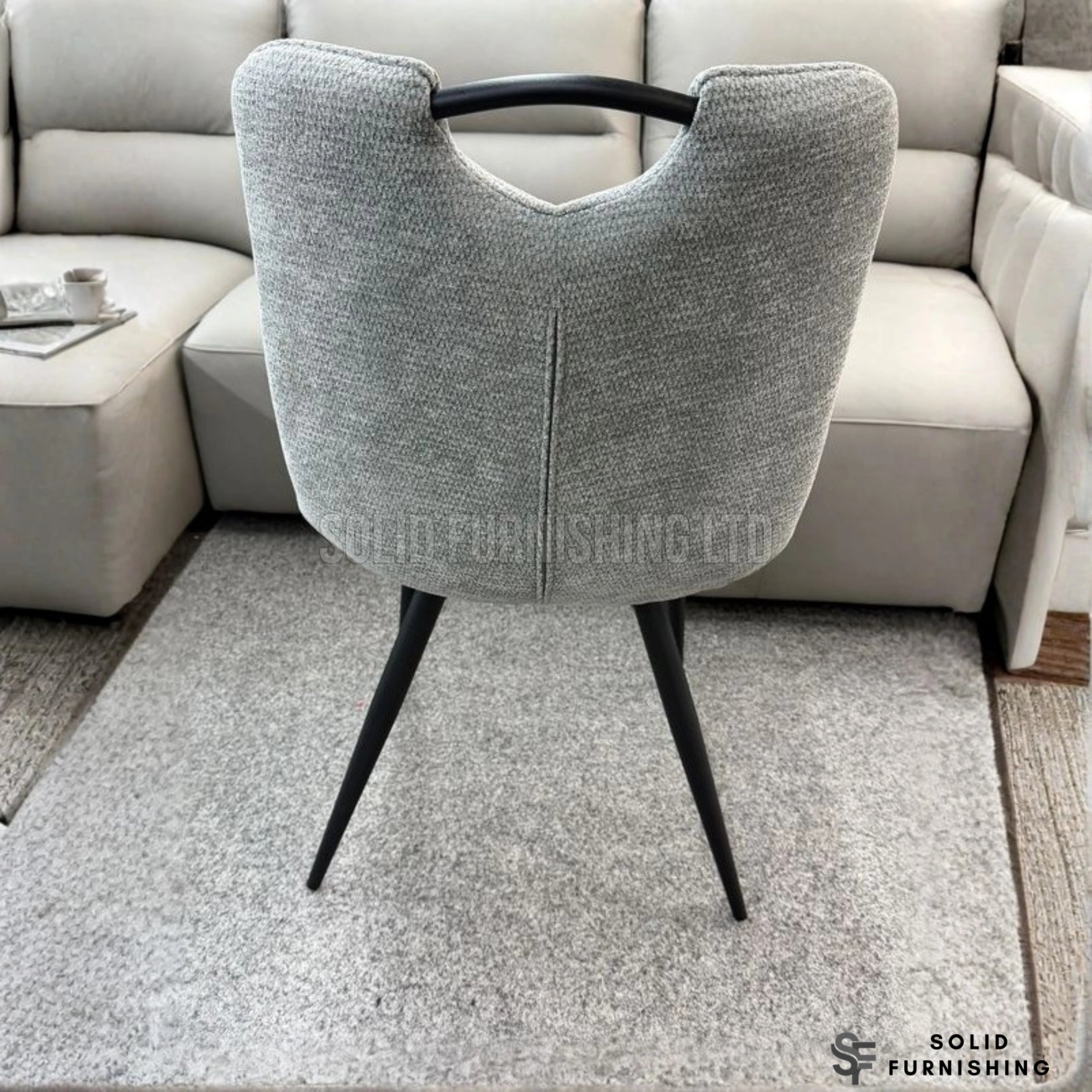 Monza Grey Fabric Dining Chairs – Quilted Upholstered Chairs (Set of 4)