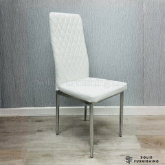 Morano 4 Seater White Glass Dining Table Set with California Chairs – Affordable Dining Set UK