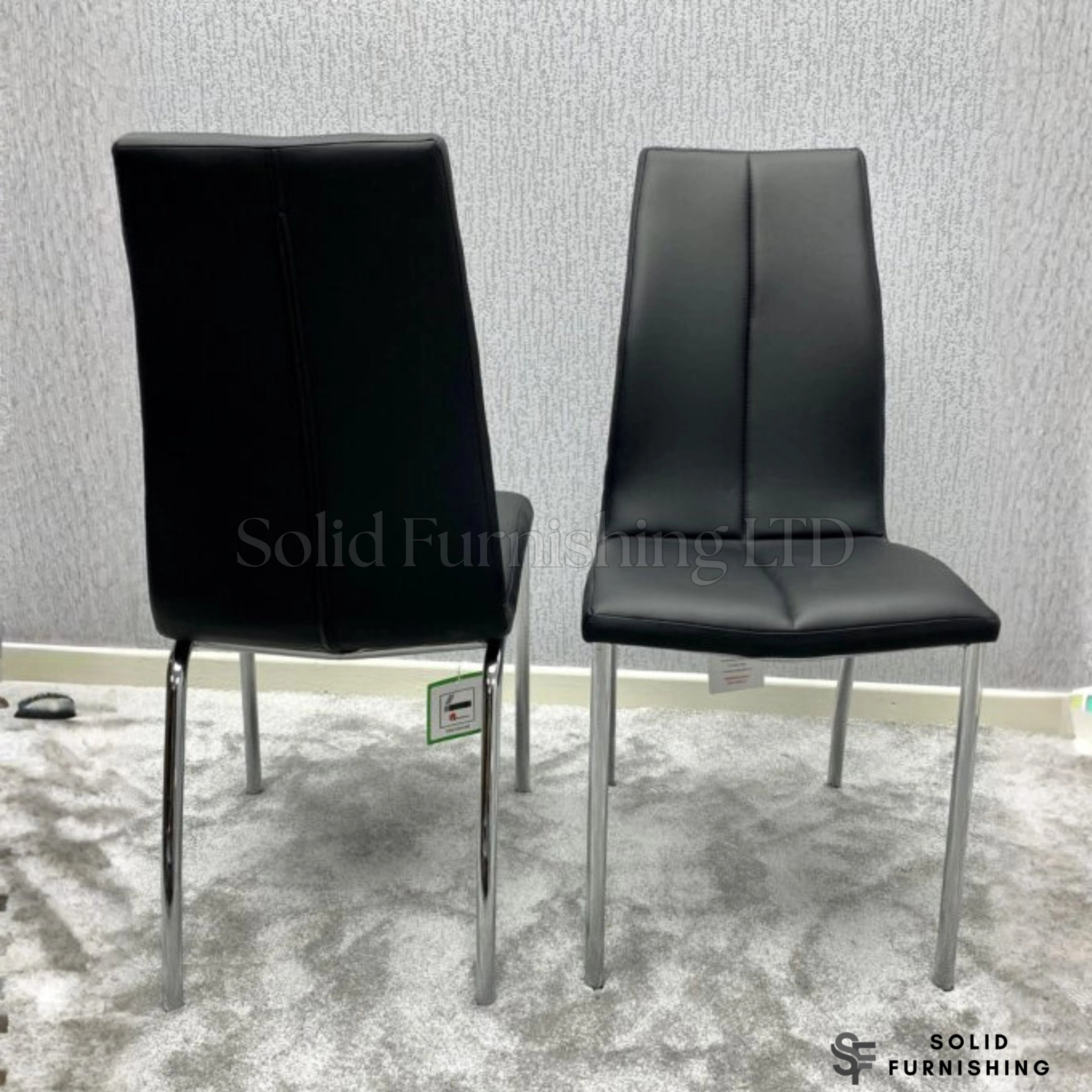Morano Black Glass 4 Seater Dining Table Set with Carlo Black Chairs – Affordable Compact Dining Set