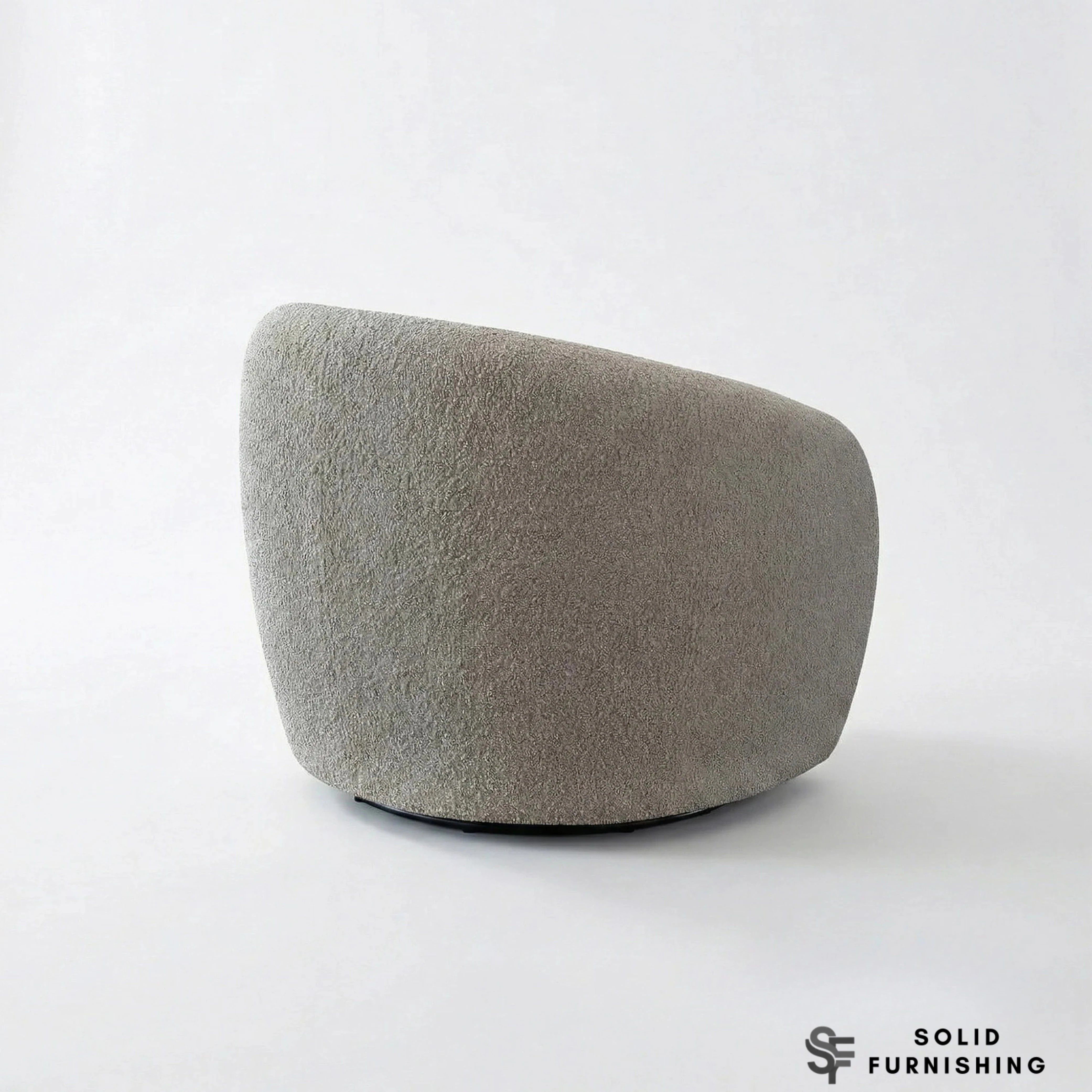 Nolita Koala Grey Brown Teddy Bouclé Accent Chair – 360° Swivel Lounge Chair