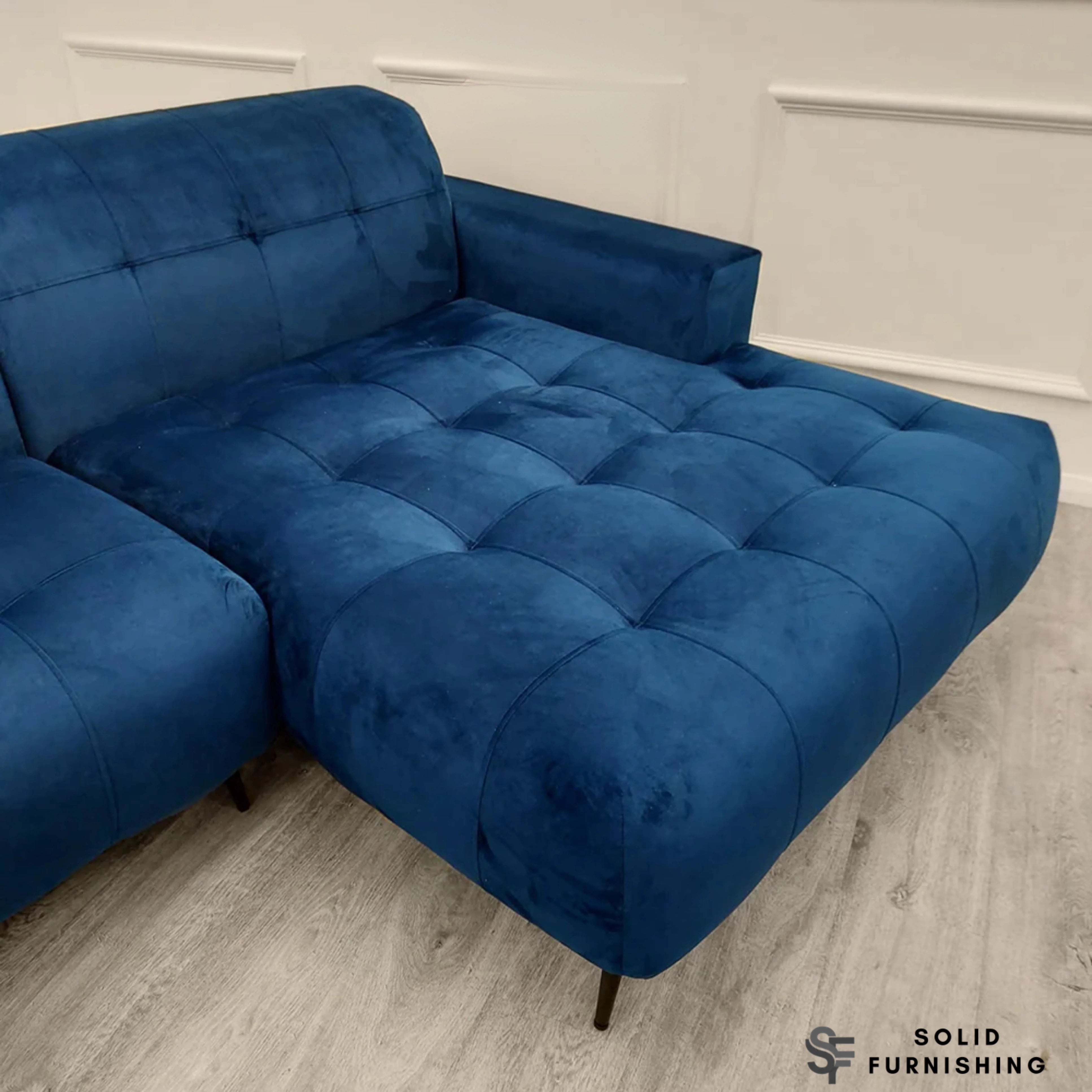 Oslo Plush Velvet Corner Sofa – 2 Piece Open Plan Sofa UK