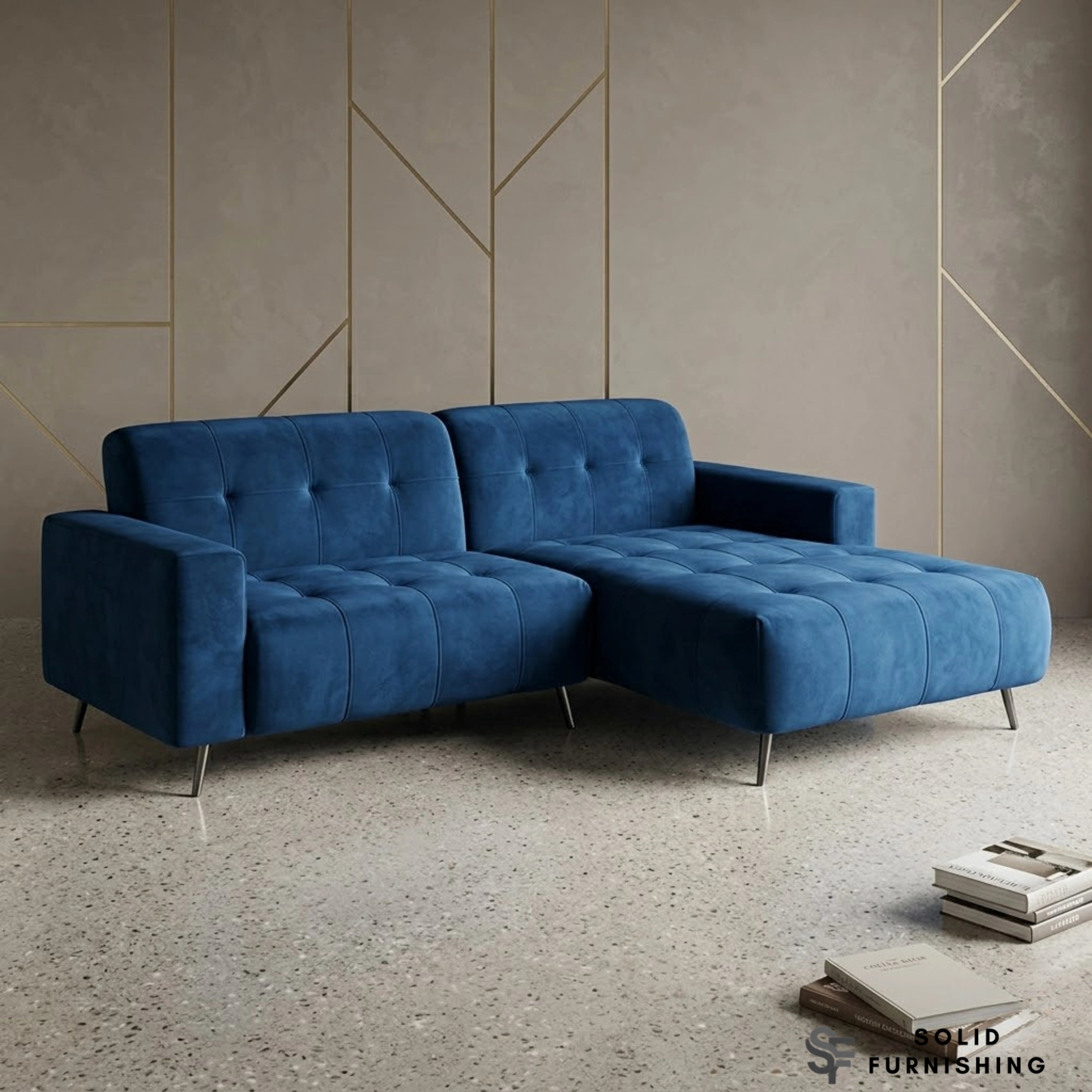 Oslo Plush Velvet Corner Sofa – 2 Piece Open Plan Sofa UK
