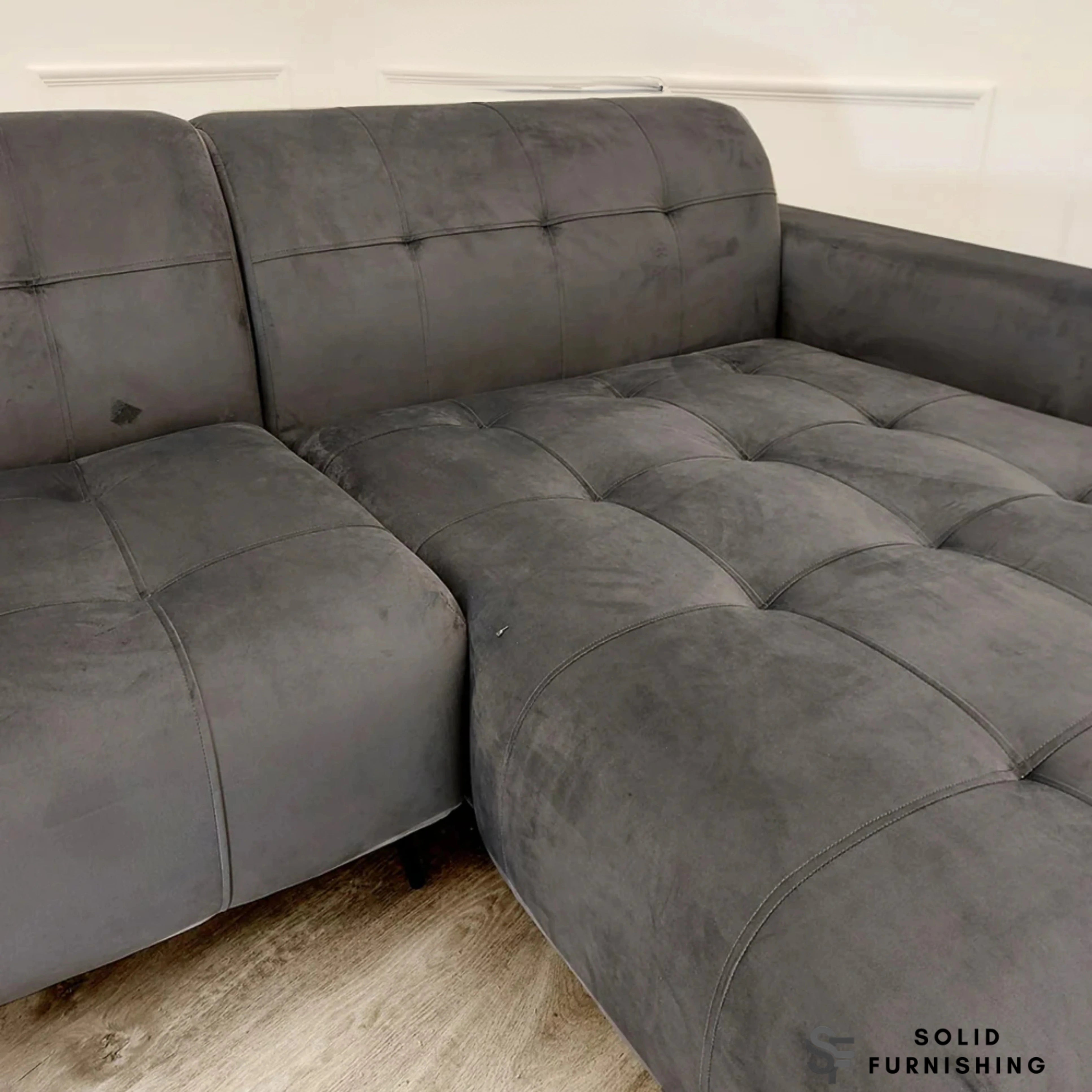 Oslo Plush Velvet Corner Sofa – 2 Piece Open Plan Sofa UK