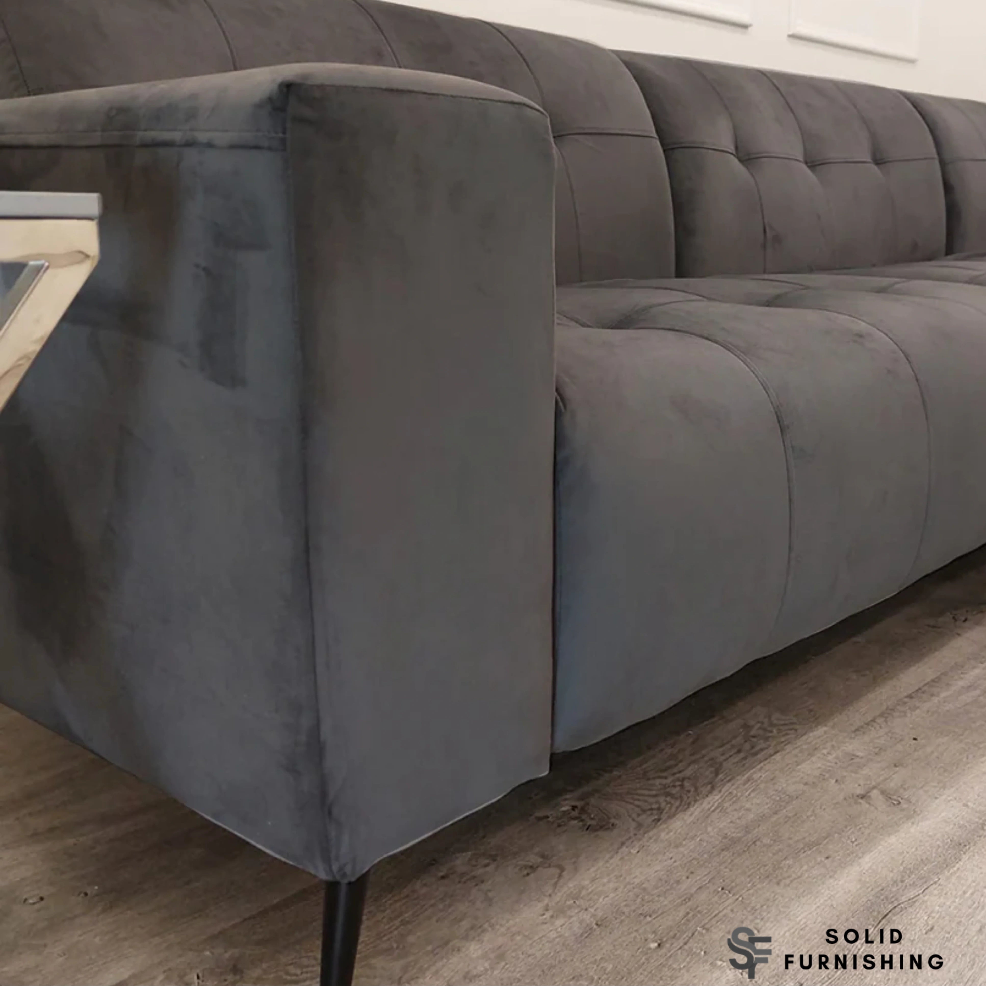 Oslo Plush Velvet Corner Sofa – 2 Piece Open Plan Sofa UK