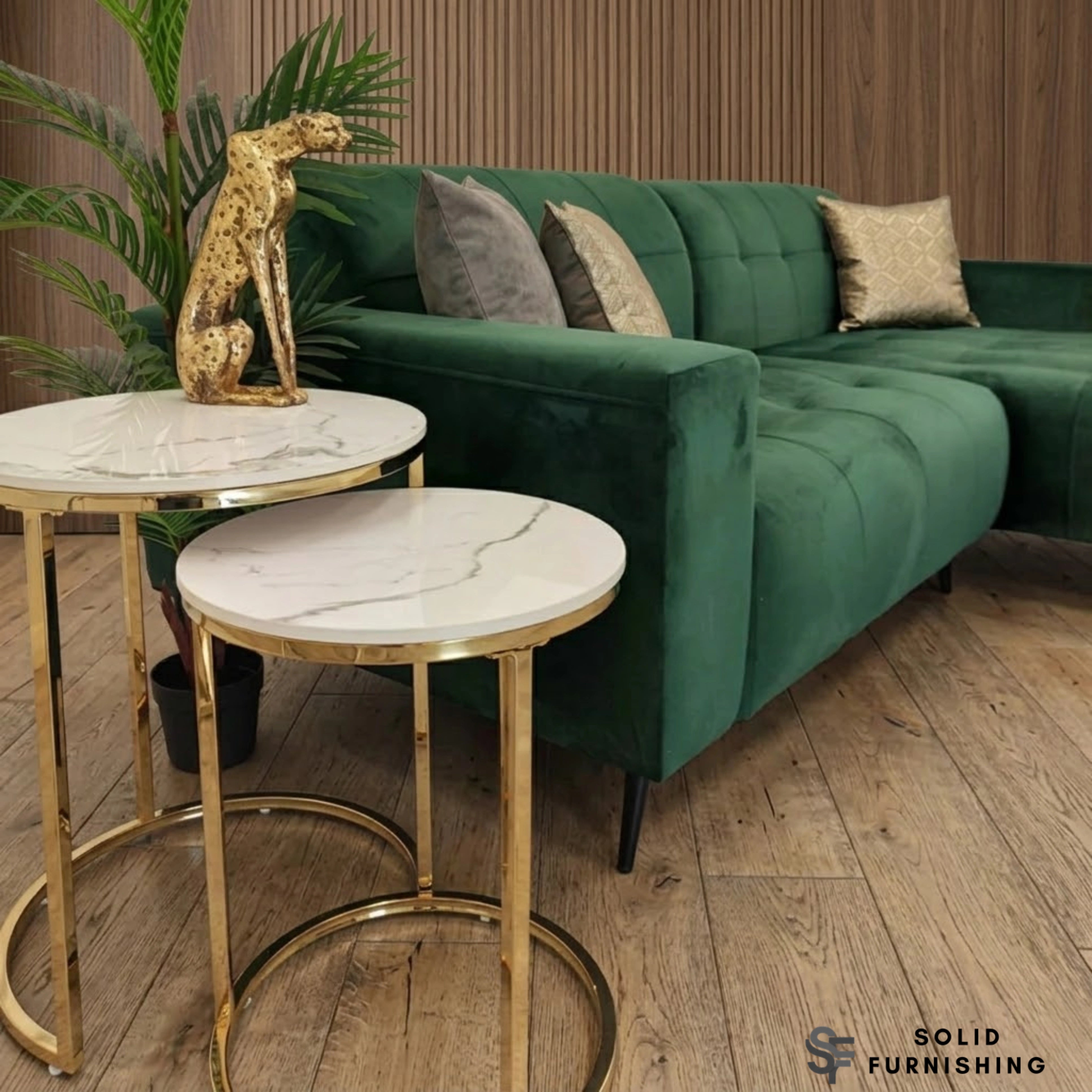 Oslo Plush Velvet Corner Sofa – 2 Piece Open Plan Sofa UK