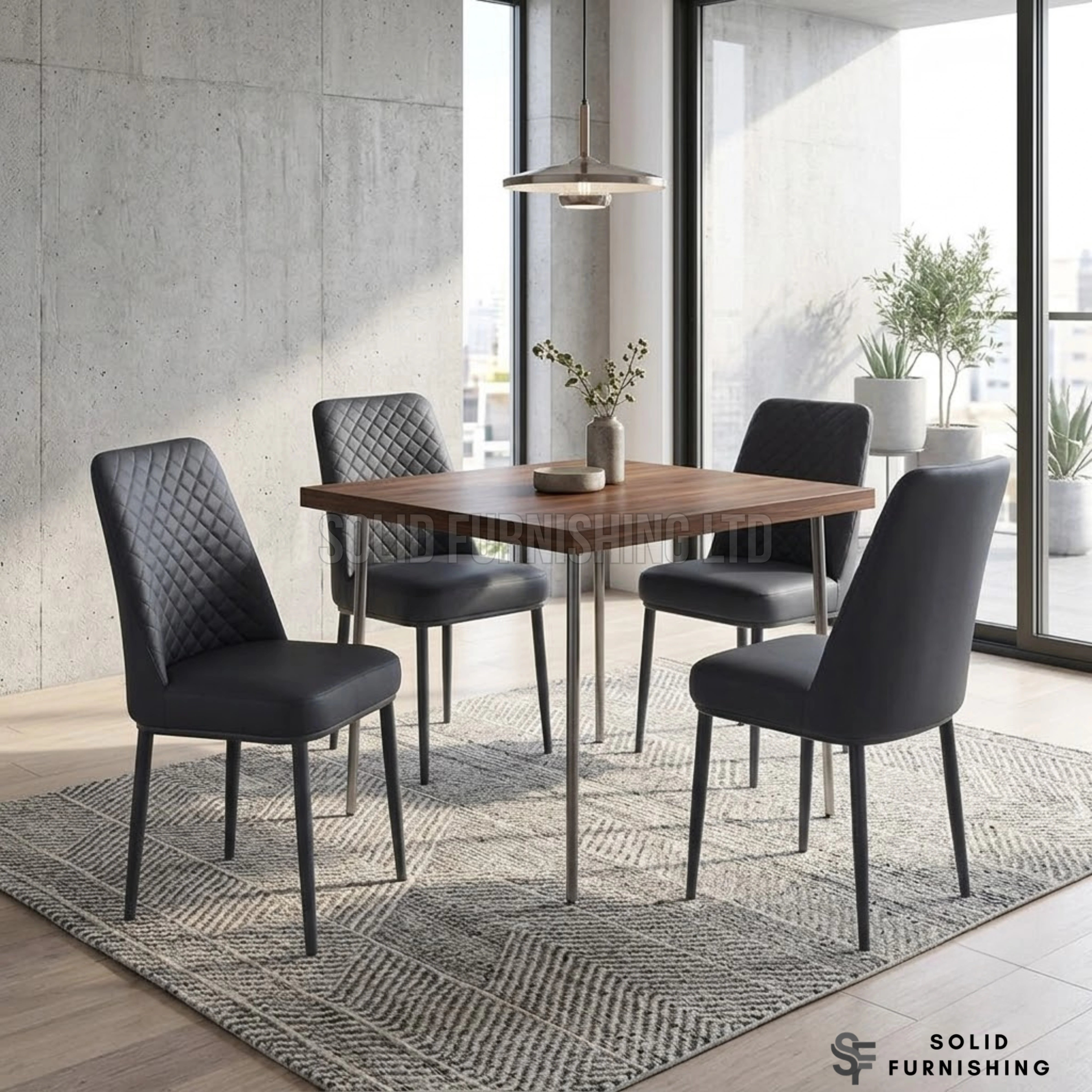 Oxford PU Leather Dining Chairs – White, Black or Grey (Set of 4)
