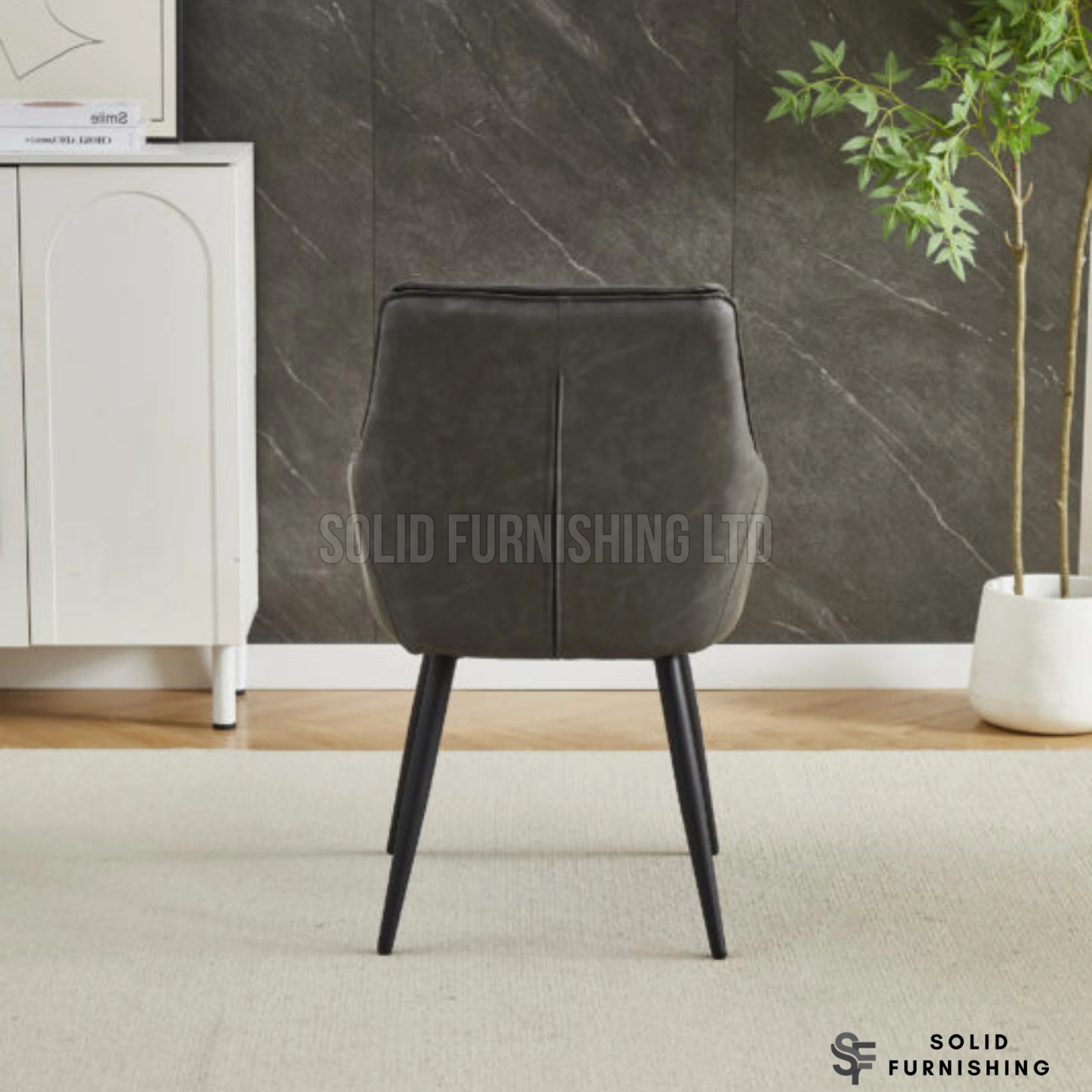 Palermo PU Leather Dining Chairs – Beige, Black or Grey (Set of 2)