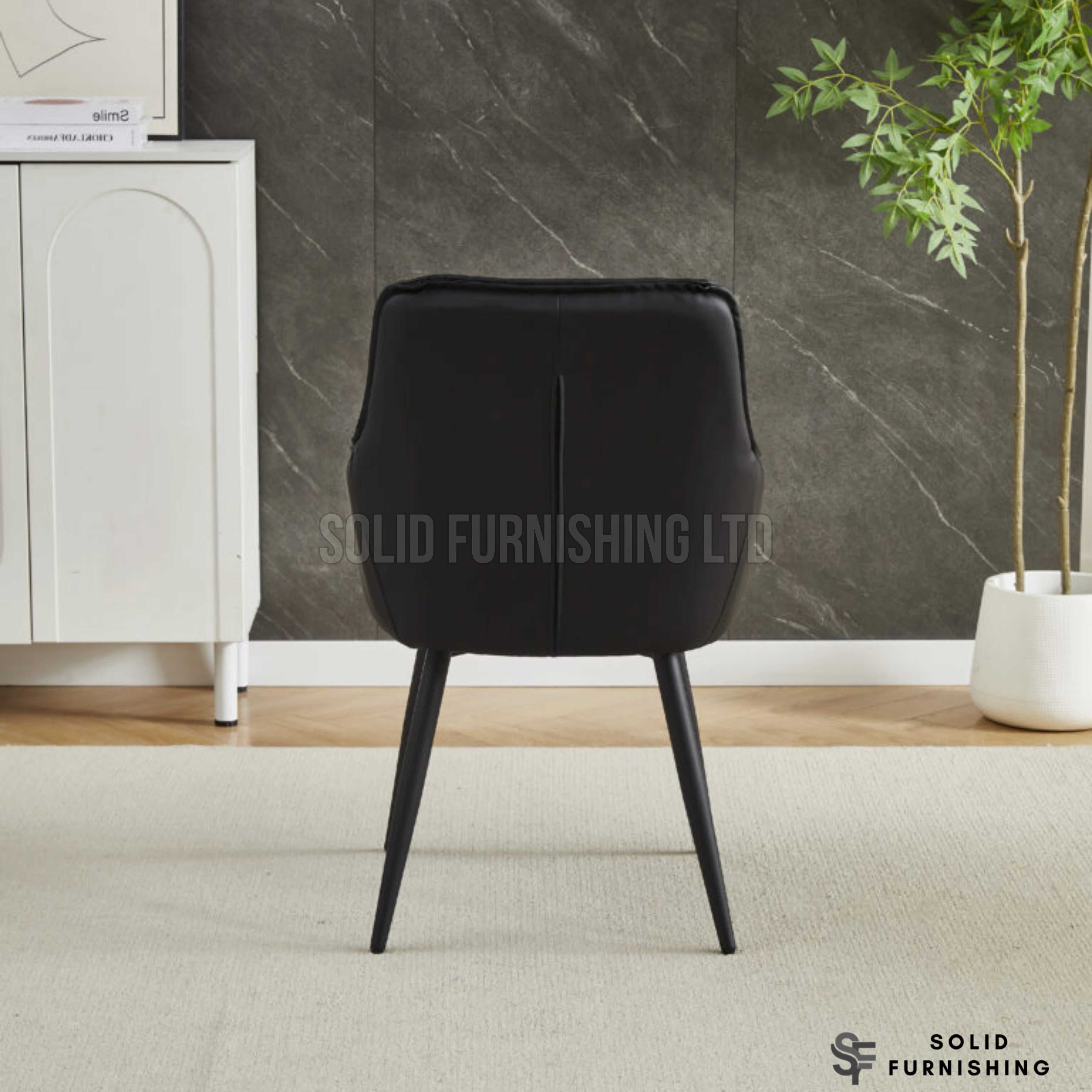 Palermo PU Leather Dining Chairs – Beige, Black or Grey (Set of 2)