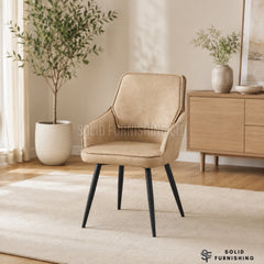 Palermo PU Leather Dining Chairs – Beige, Black or Grey (Set of 2)