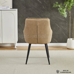 Palermo PU Leather Dining Chairs – Beige, Black or Grey (Set of 2)