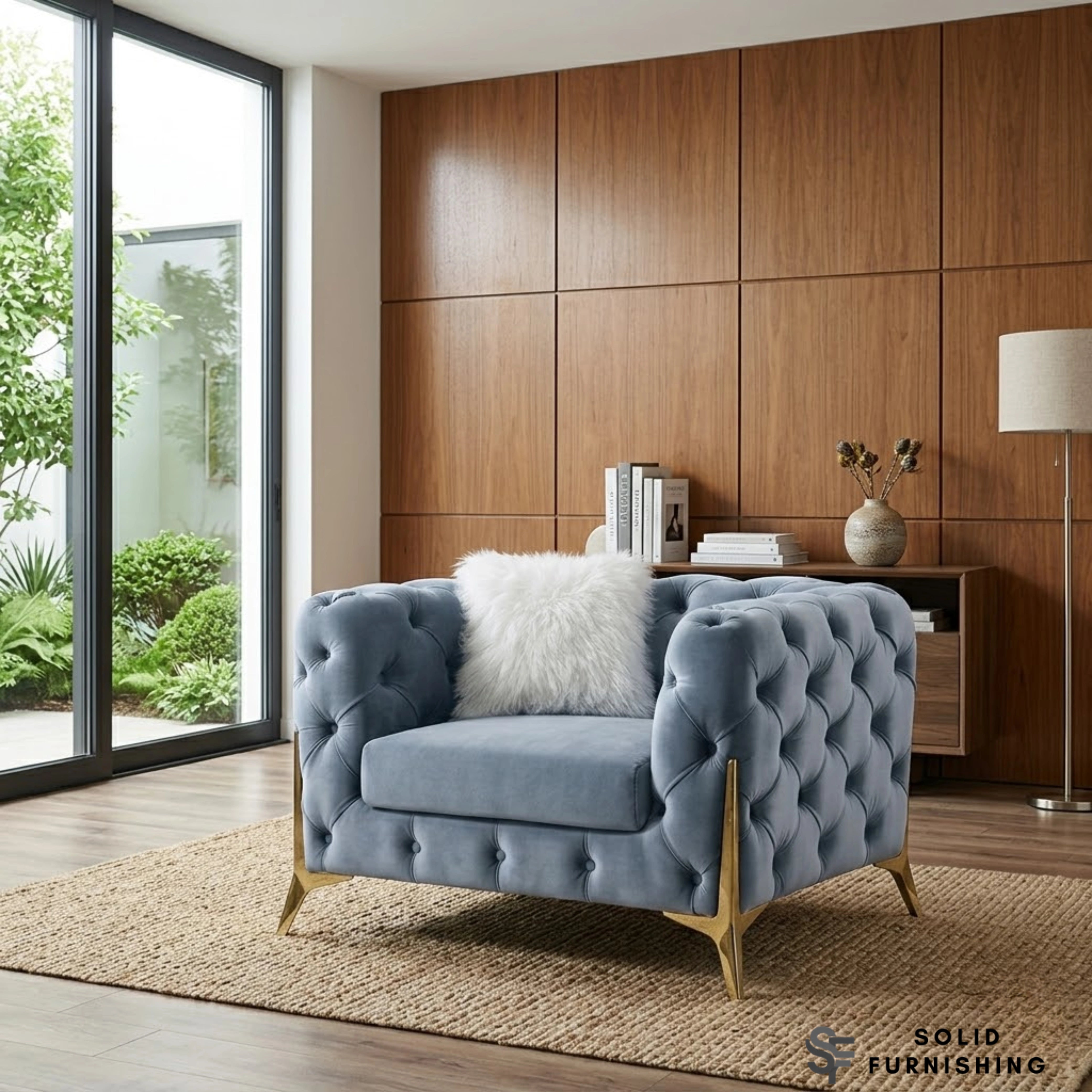 Paris Grey Shimmer Sofa Set – 3+2 Seater & Armchair | Chesterfield Velvet with Gold Legs
