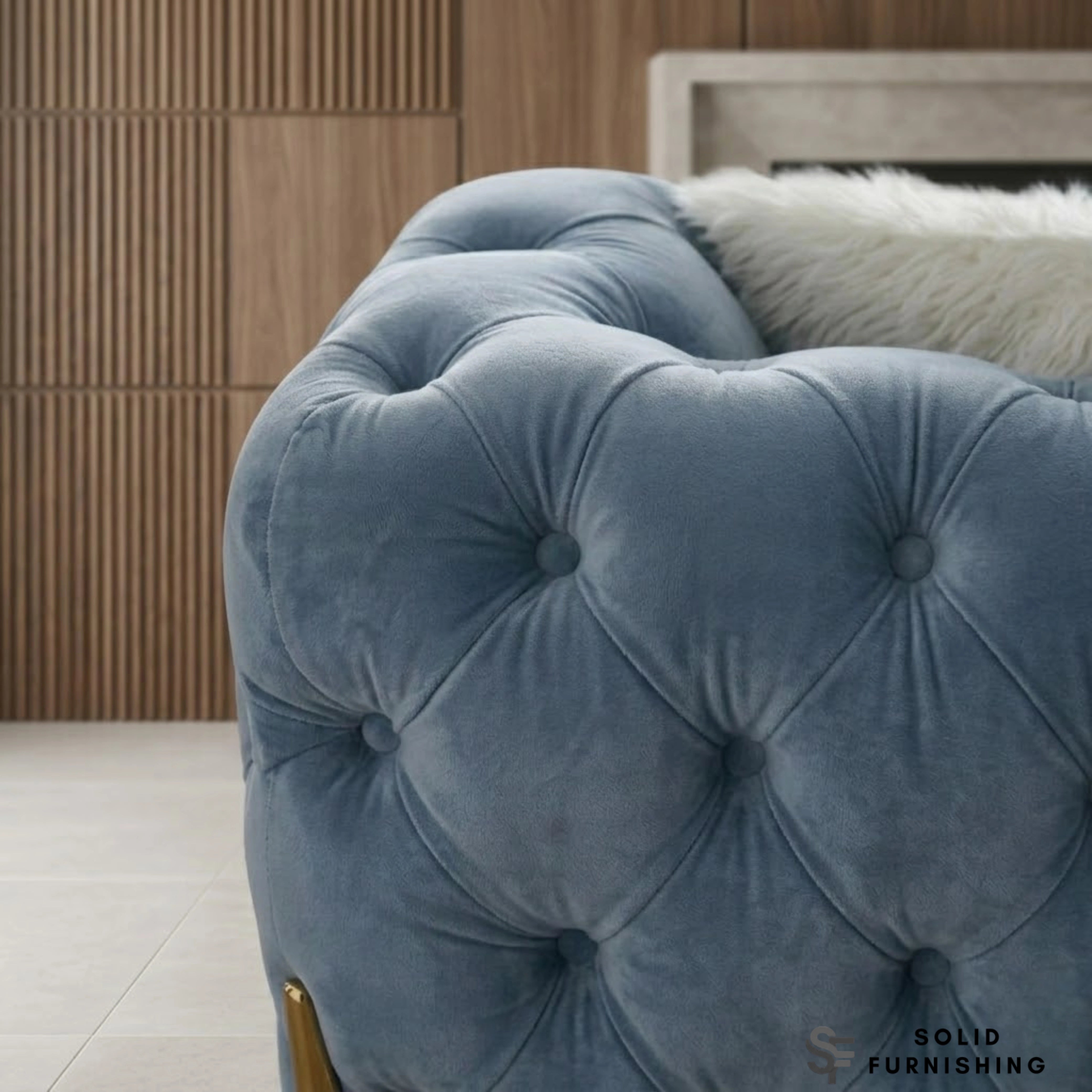 Paris Grey Shimmer Sofa Set – 3+2 Seater & Armchair | Chesterfield Velvet with Gold Legs