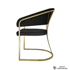 Porado Leathaire Dining Chairs – Black or Cream with Gold Frame (Set of 2)