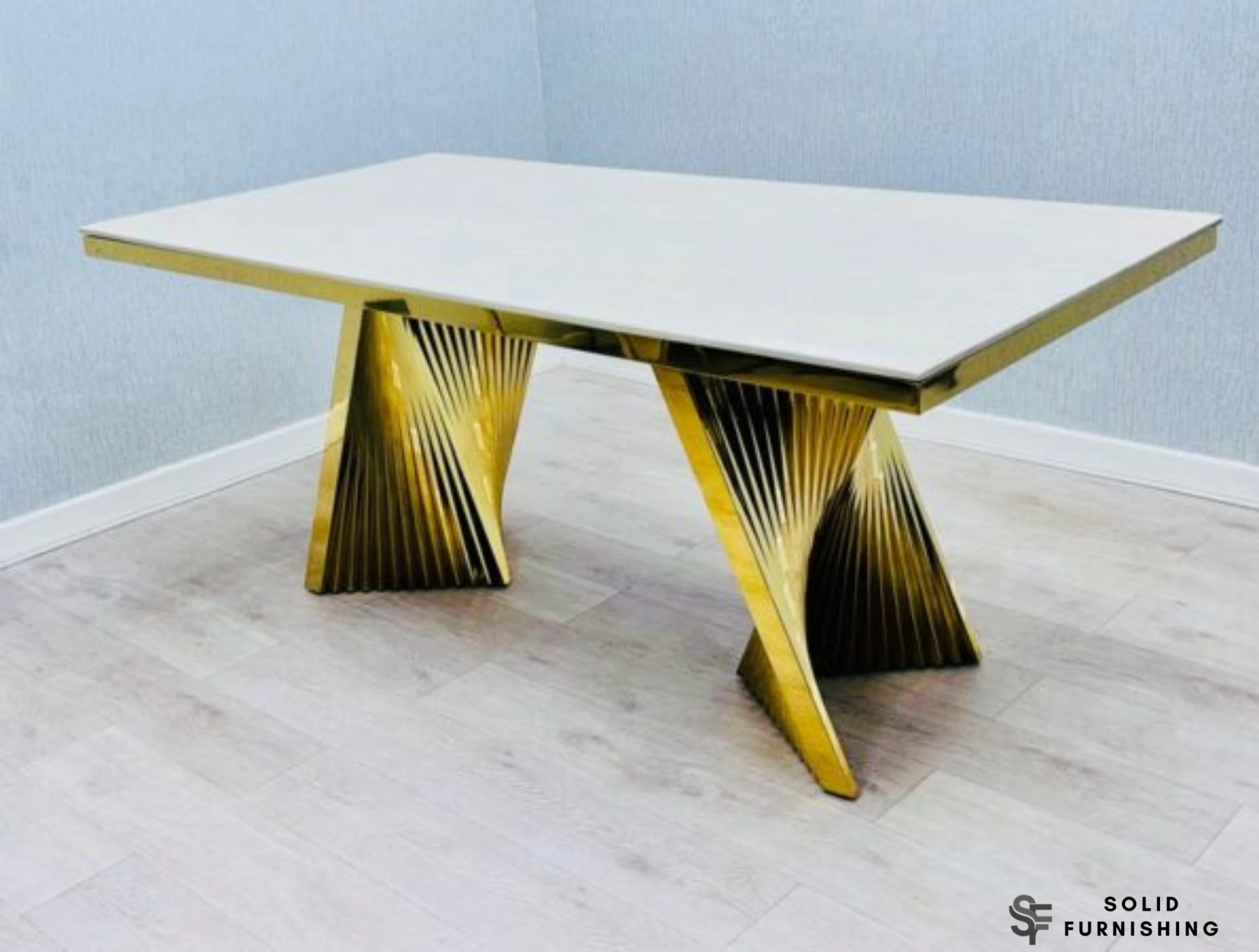 Ravello Cream & Gold Marble Coffee Table – Luxury Natural Marble Centre Table