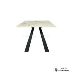 Roma Cream & Grey Ceramic Side Table – Black Base Lamp Table