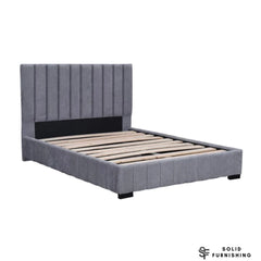 Roma Grey Velvet Bed Frame – Upholstered Single, Double & King Size Bed