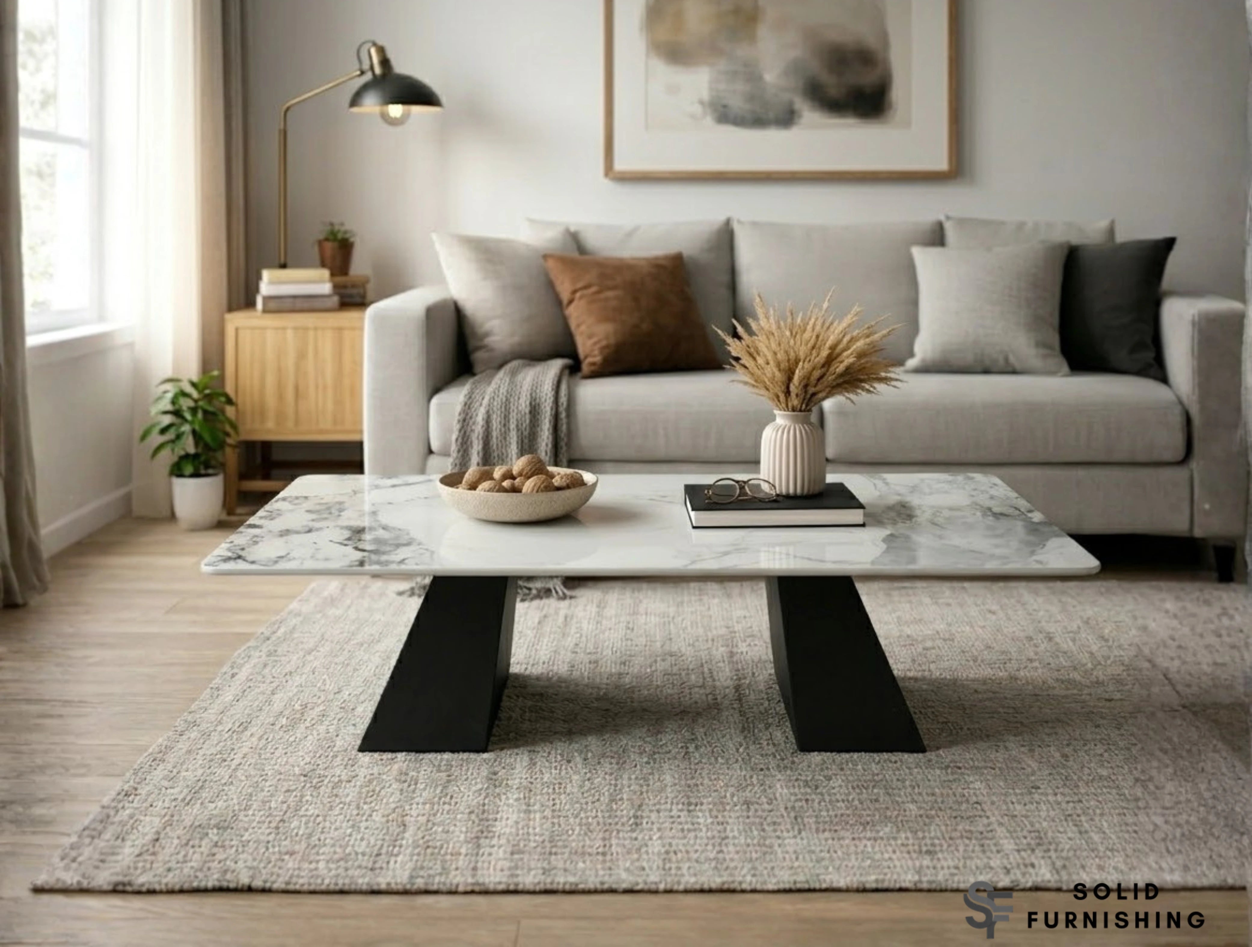 Roma White Ceramic Coffee Table – Modern Sculptural Centre Table